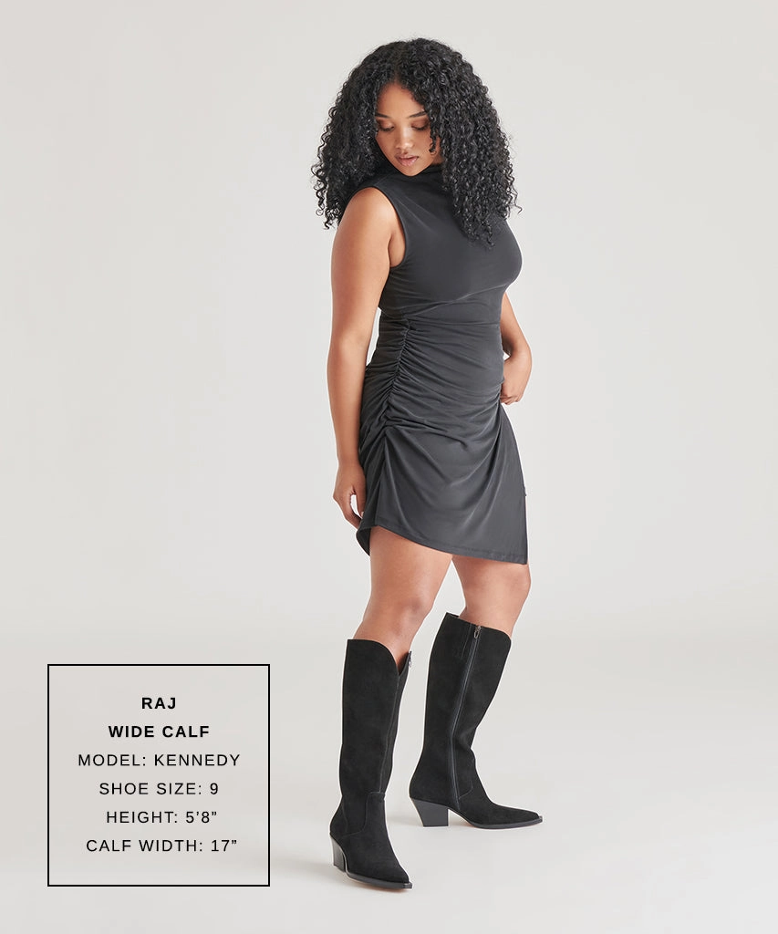 Movement Layers Raj Wide Calf Boots Onyx Suede