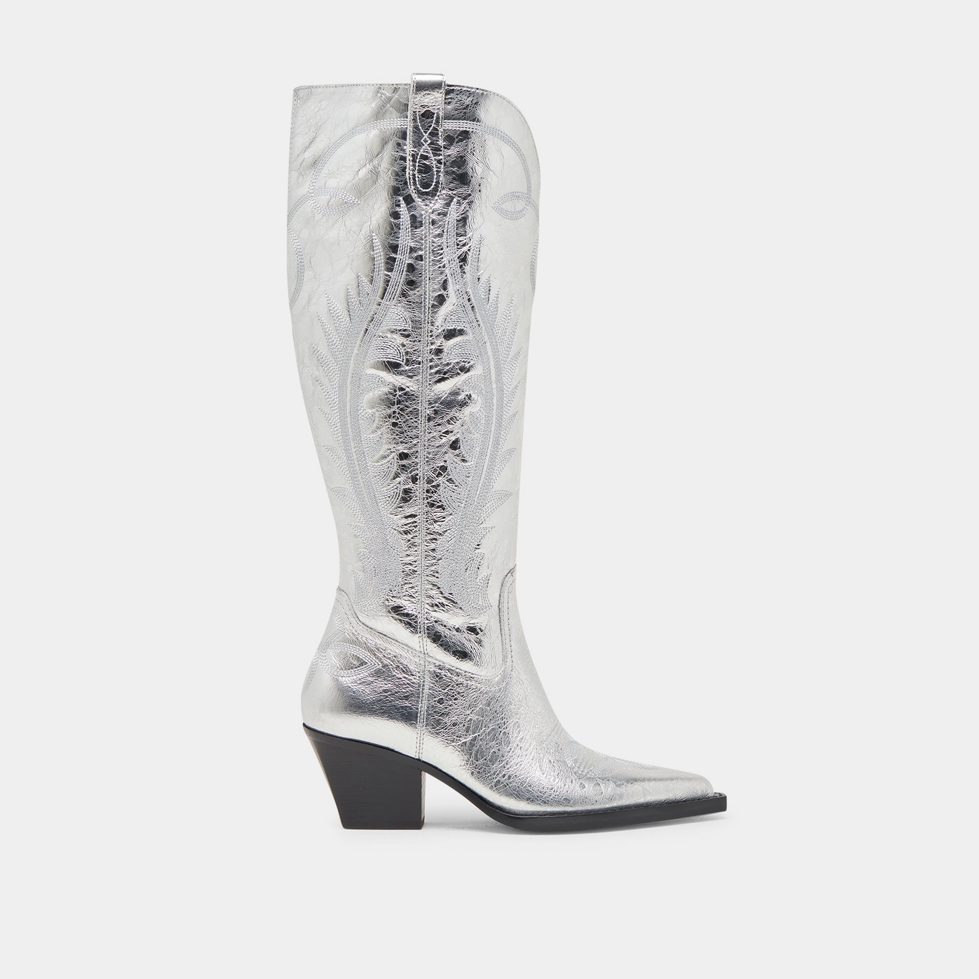 Ryatt Extra Wide Calf Boots Silver Distressed Leather Uncomplicated Fit