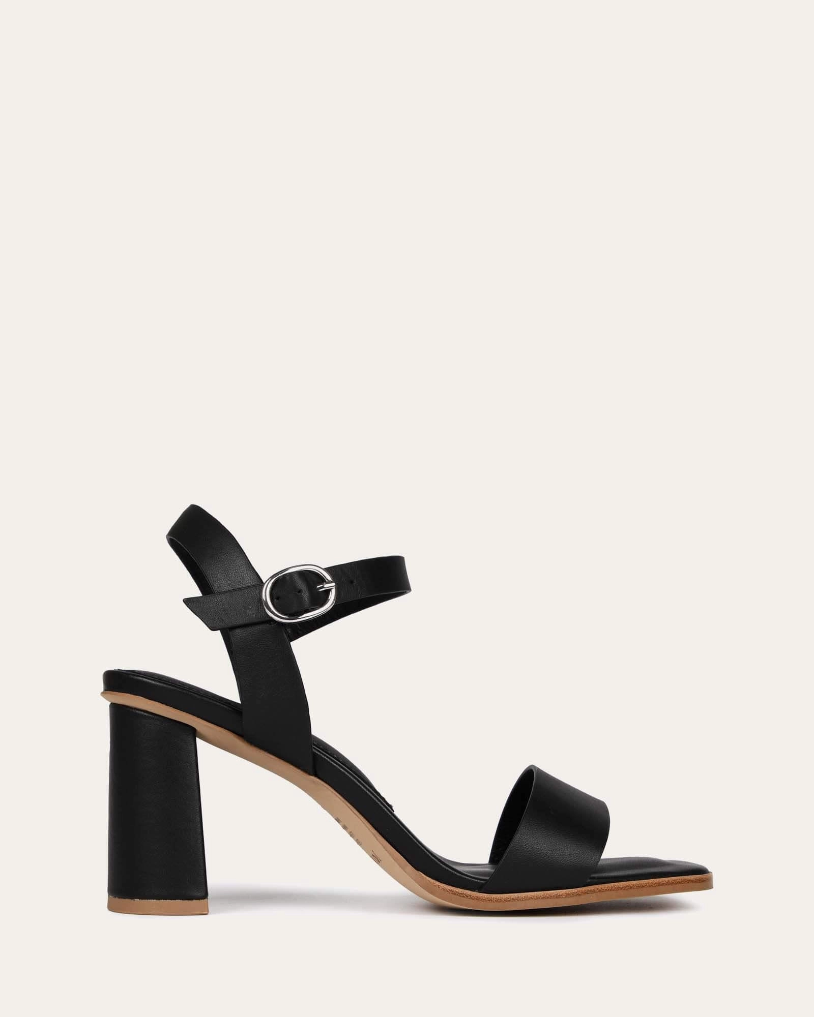 Urban Energy Edge And Ease Calais High Heel Sandals Black Leather