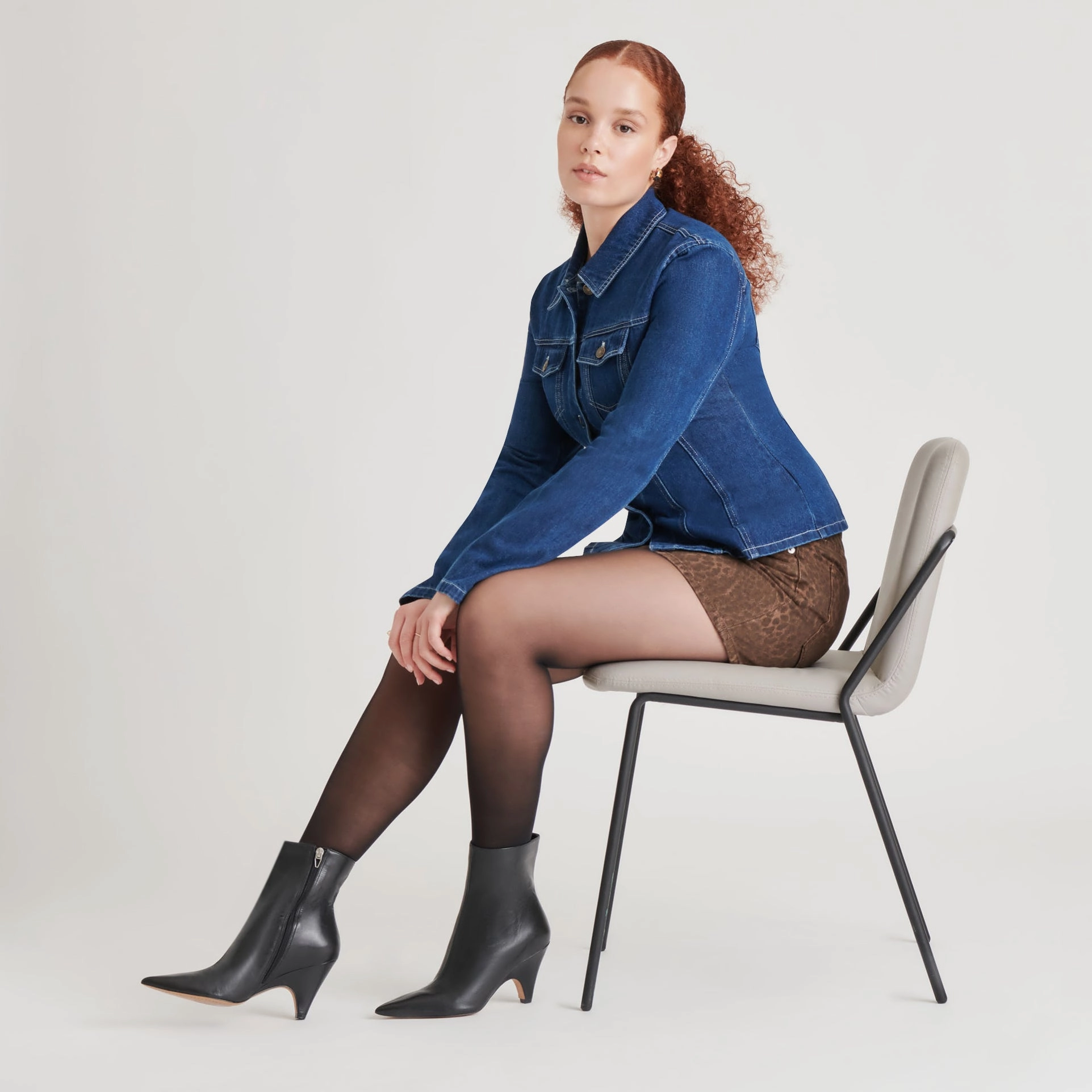 Smooth Layers Calico Booties Black Leather
