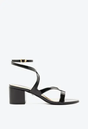 Stephanie Block Patent Sandal Anywhere Utility Downtown Vibe