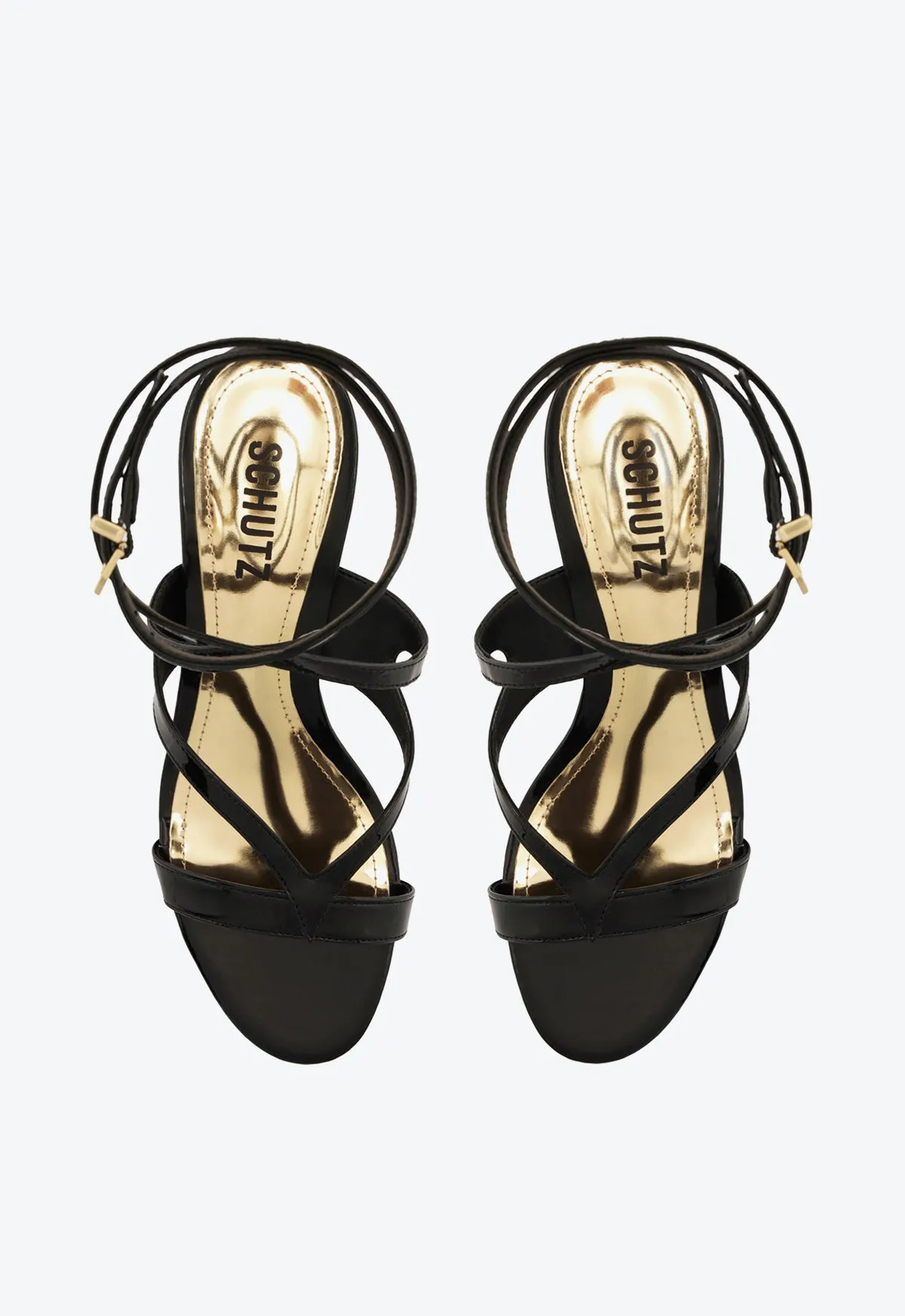 Stephanie Block Patent Sandal Versatility Gear Forward-Looking Fit