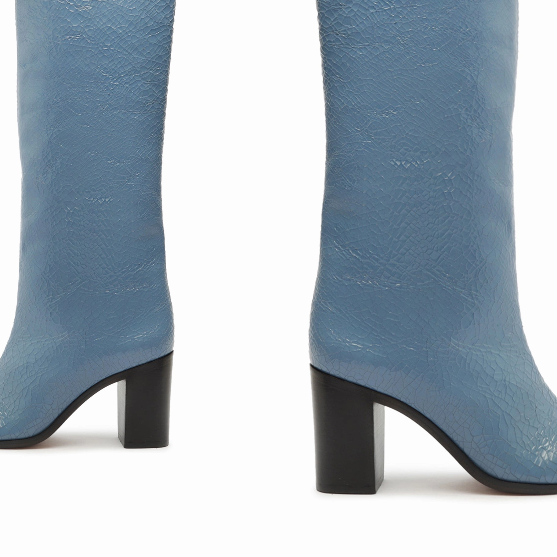 Maryana Block Crackled Leather Boot Form In Action