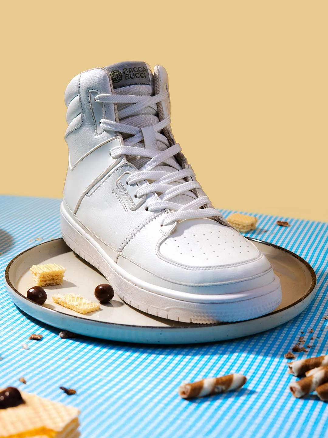 Bacca Bucci Gourmet Collection: High-Top Sneakers Inspired By Dessert Indulgence Engineered Fit Clean Attitude