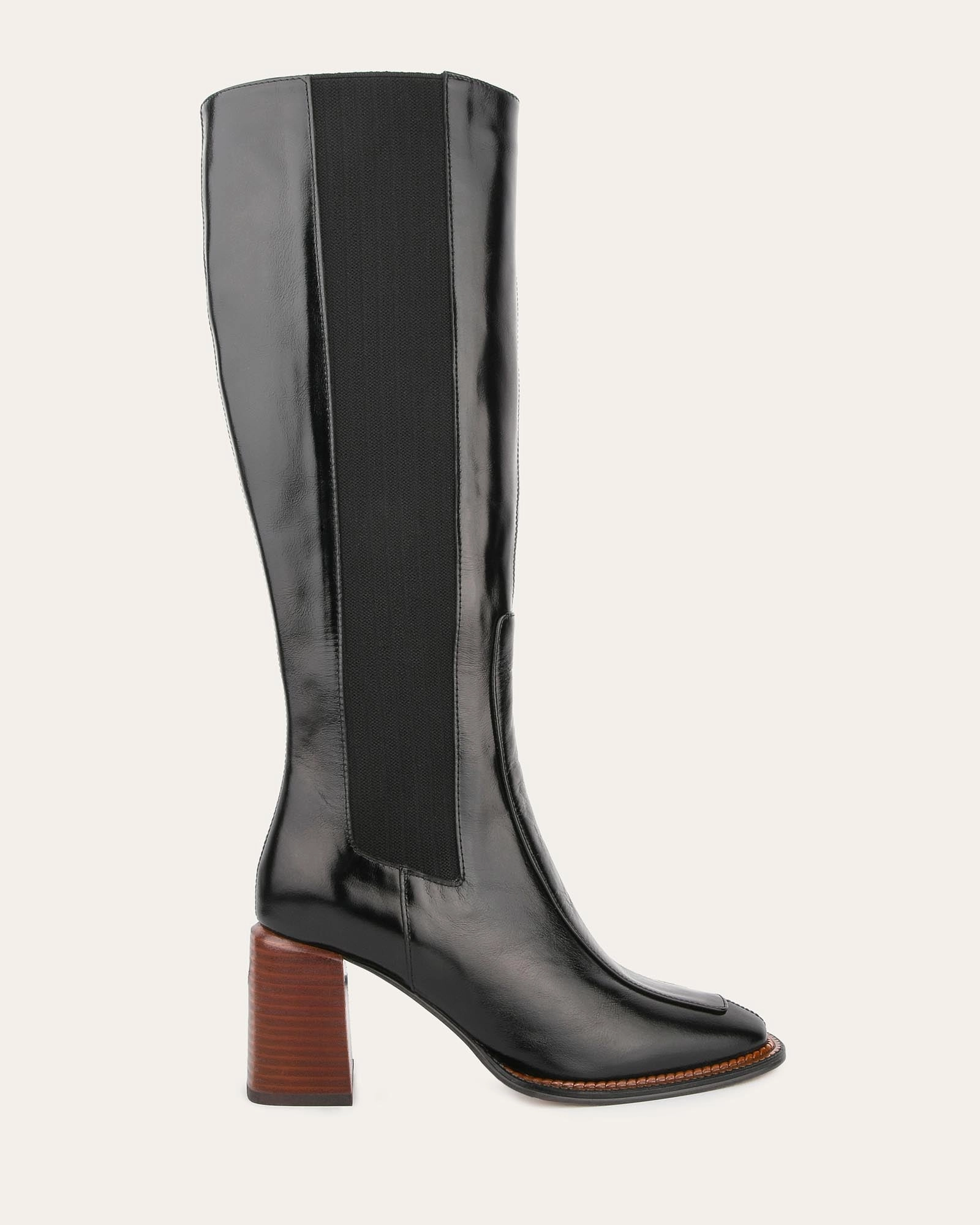 Divine Knee Boots Black Leather Life In Layers Live Lightwear