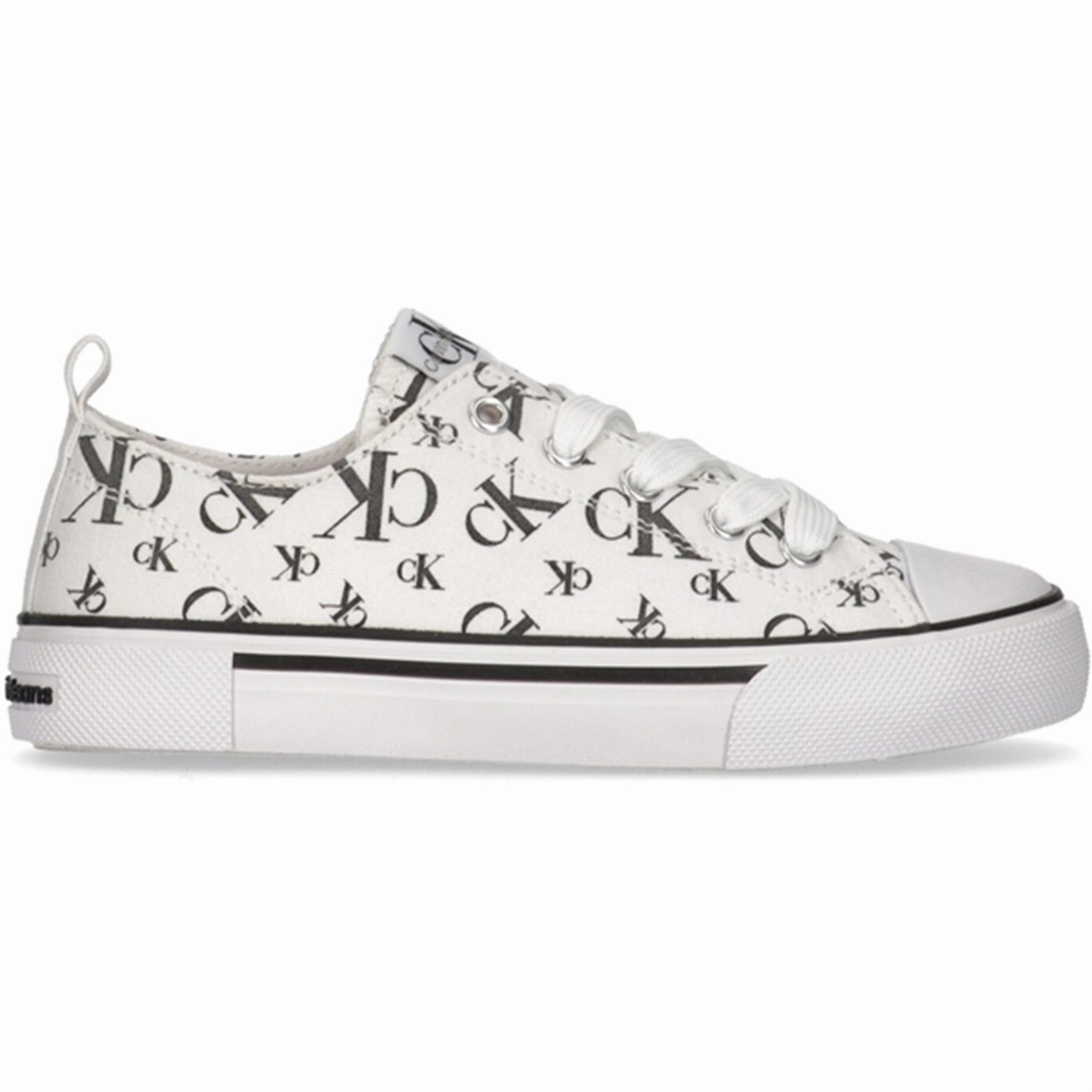 Calvin Klein Logo All Over Low Cut Lace-Up Sneakers White City Ready Layered City