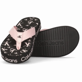 Design Under Control Calvin Klein Logo Print Flip Flop Pink