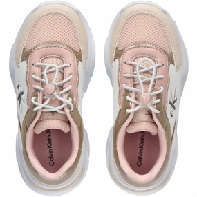 Calvin Klein Low Cut Lace-Up Sneakers Beige/Nude/White Built For Pace