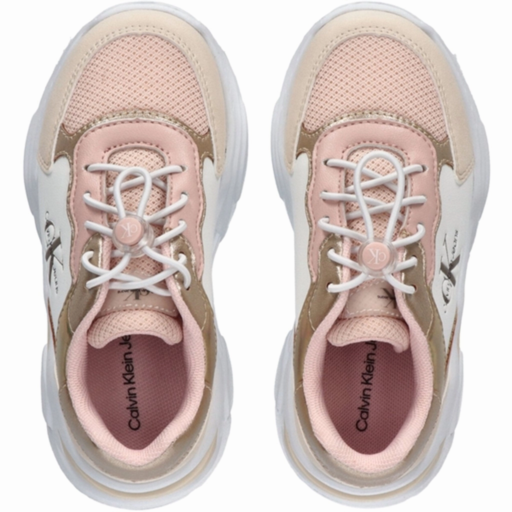 Calvin Klein Low Cut Lace-Up Sneakers Beige/Nude/White Built For Pace