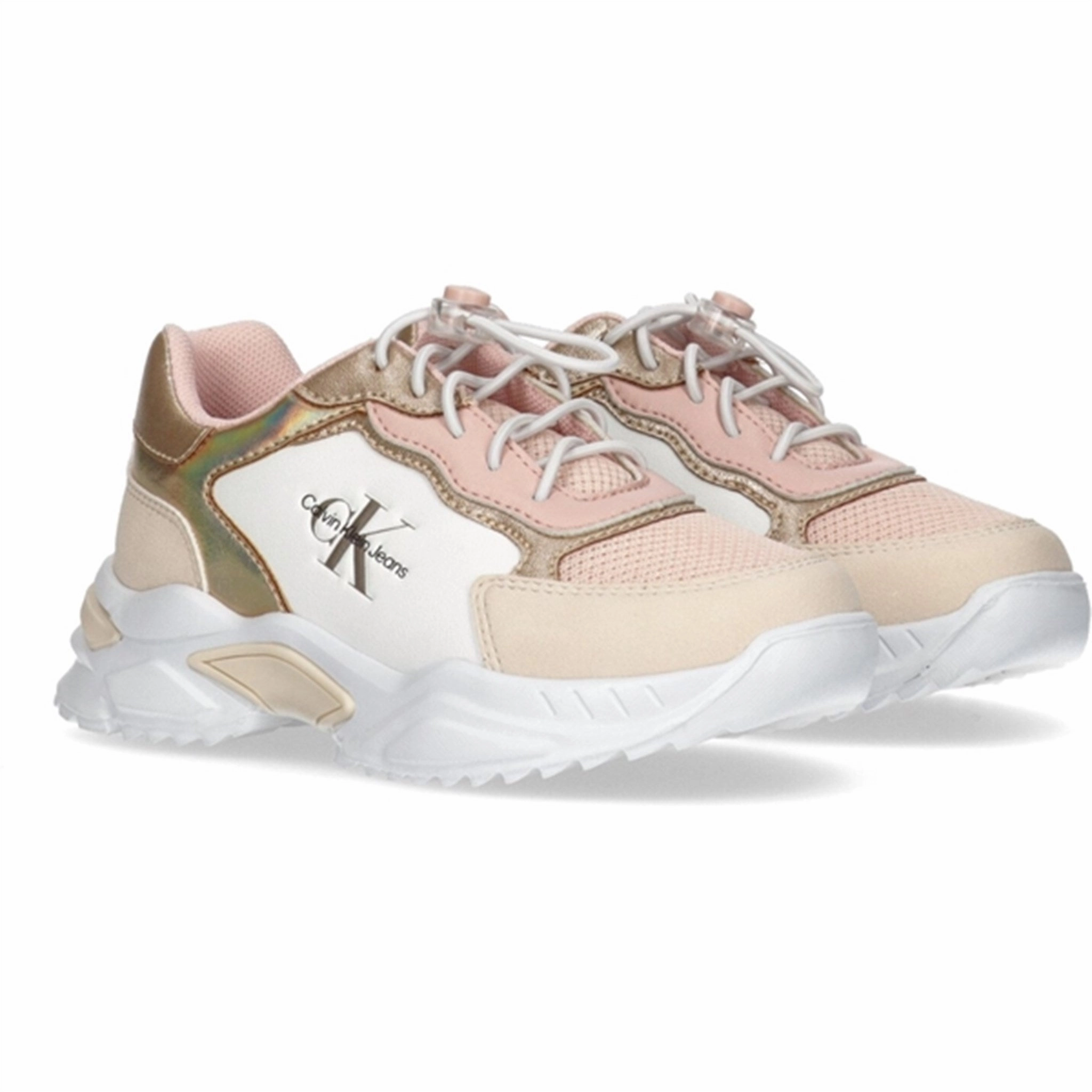 Layer-Easy Cool Crafted Calvin Klein Low Cut Lace-Up Sneakers Beige/Nude/White