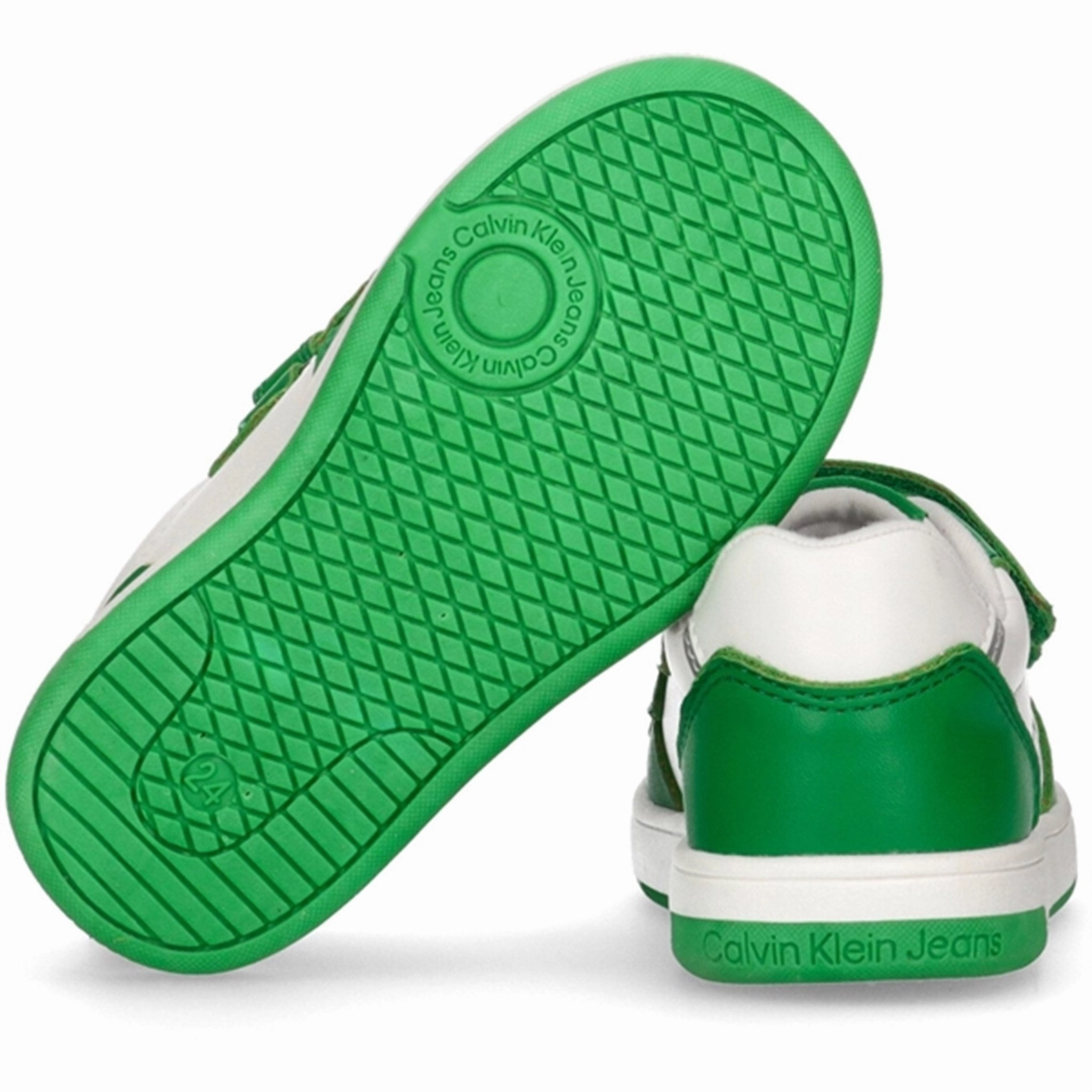 Calvin Klein Low Cut Velcro Sneakers Green/White Express In Ease Designed For Pace