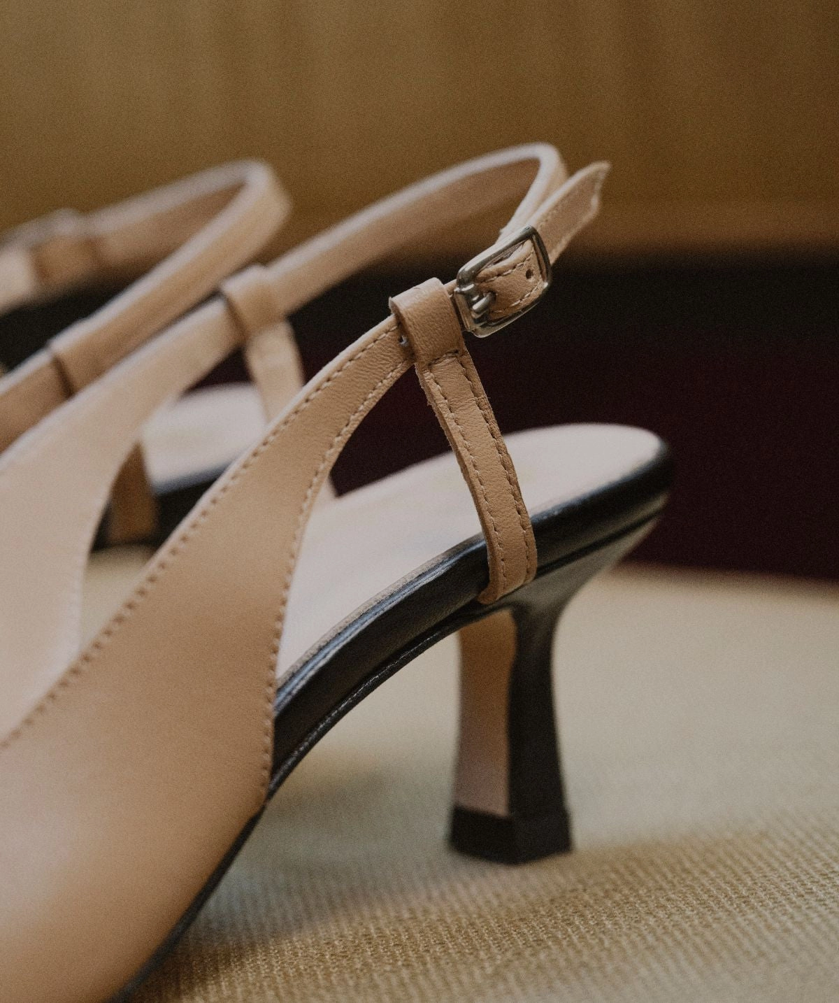 Capri Beige And Black Pumps Pure Look Unified Fit