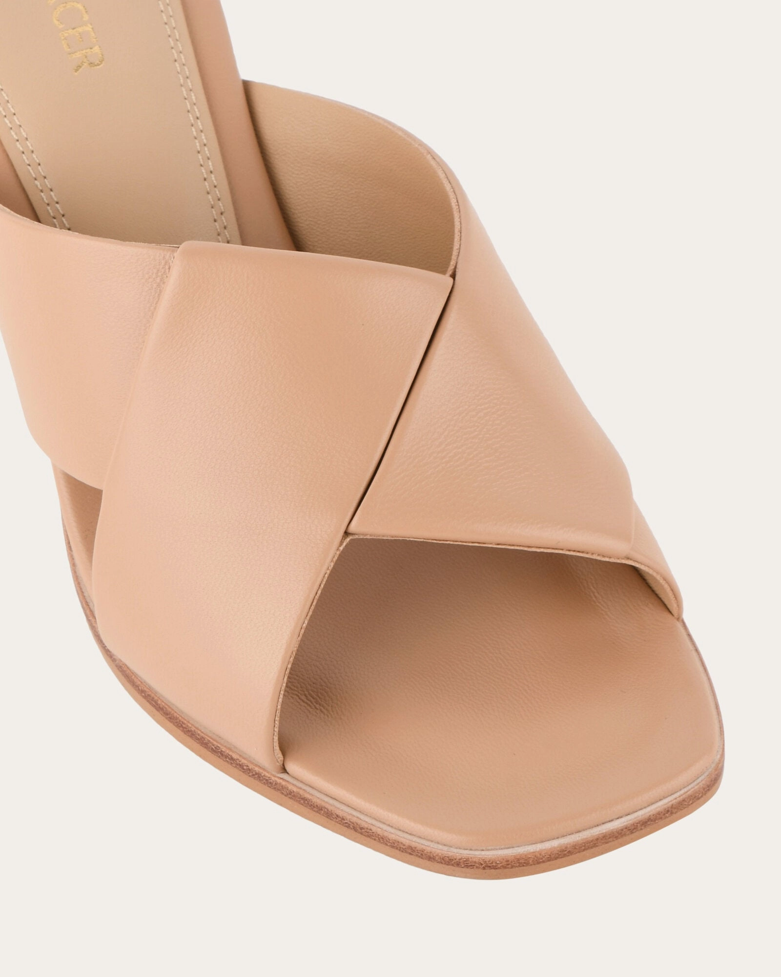 Style Without Noise Carrie Mid Heel Sandals Beige Leather
