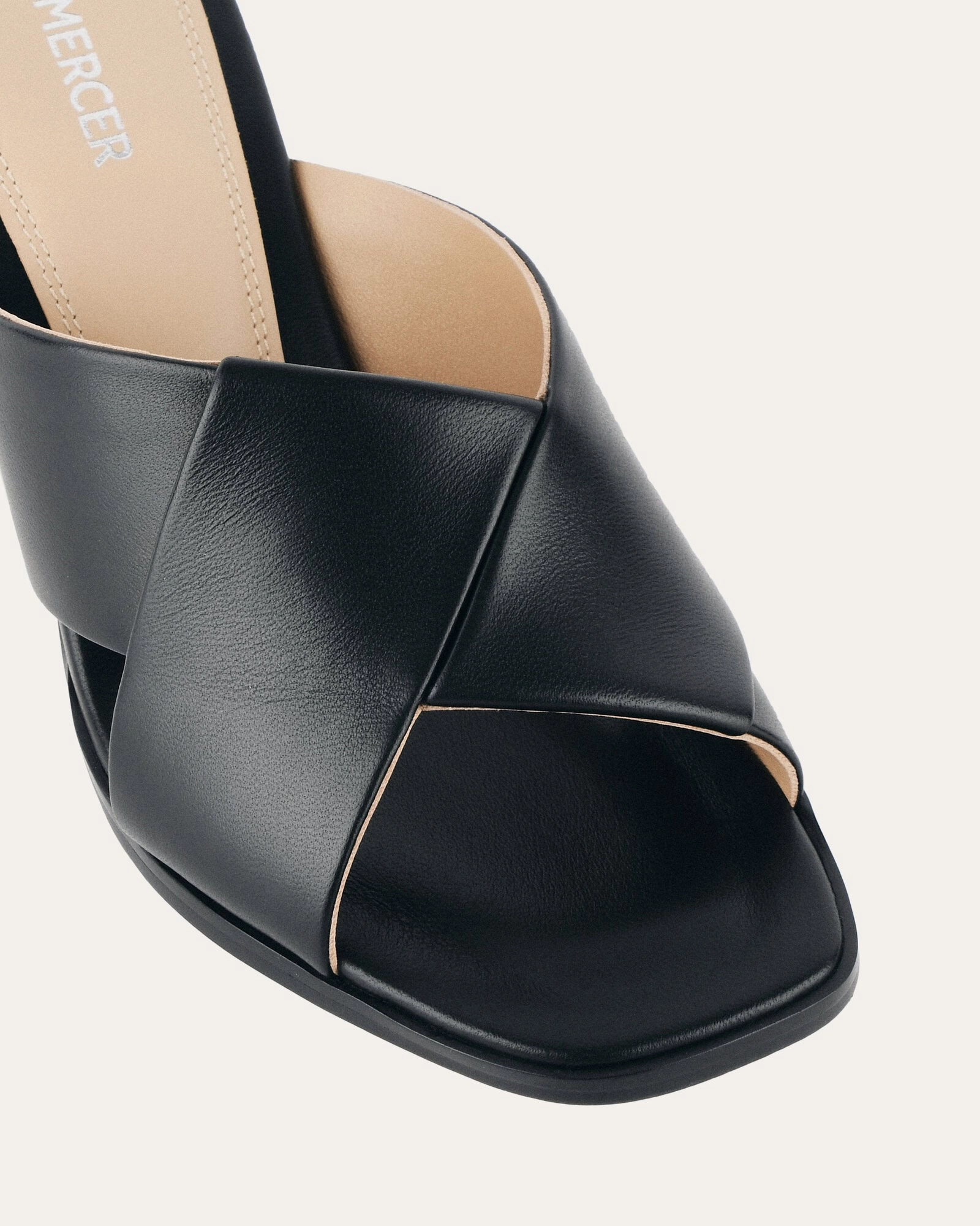 Built For Today Coolly Crafted Carrie Mid Heel Sandals Black Leather
