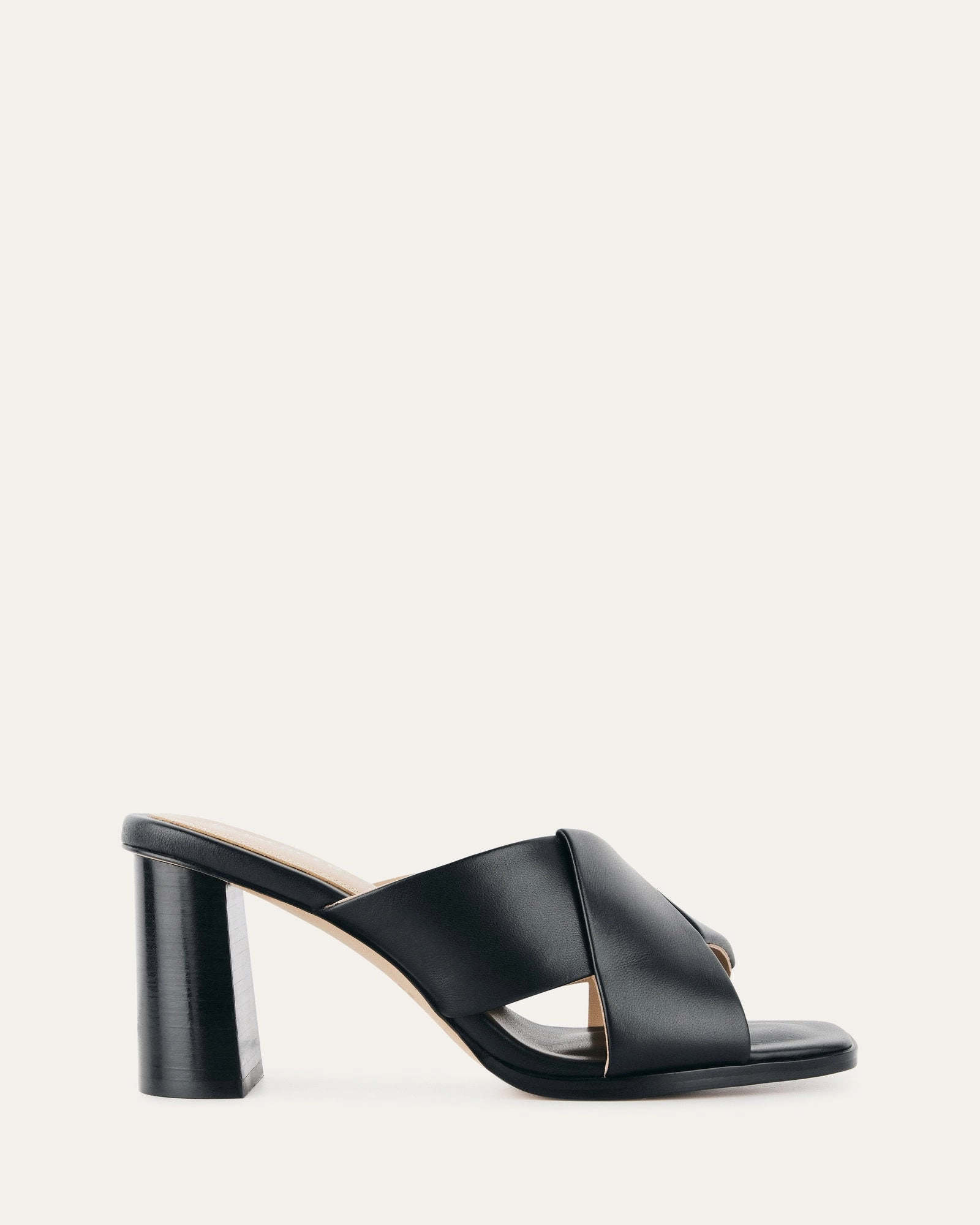 Seamless Lifestyle Carrie Mid Heel Sandals Black Leather
