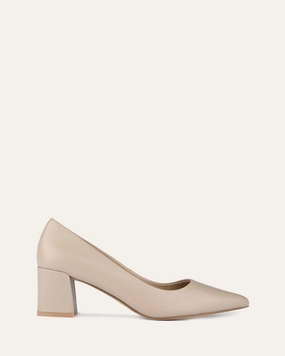 Carrington Low Heels Taupe Leather Adaptive Edge Pure-Fit