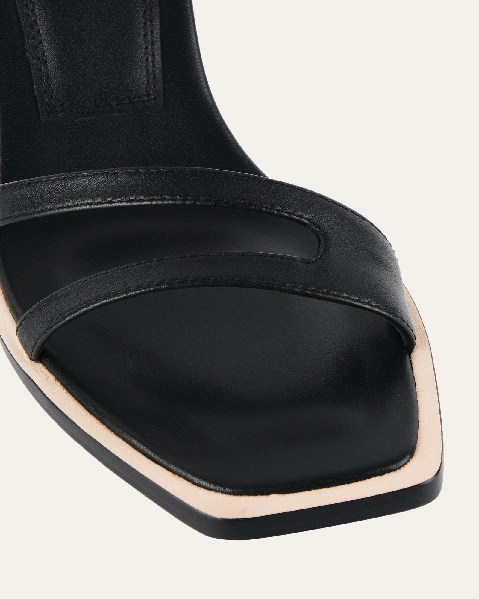 Casey High Heel Sandal Black Leather Movement Uniform Subtle Impact