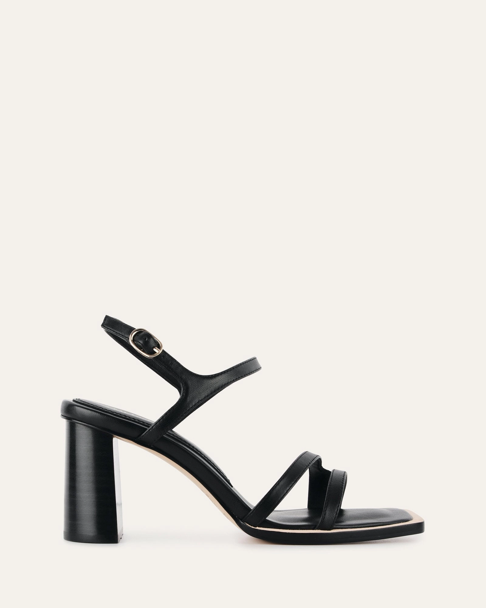 Casey High Heel Sandal Black Leather Crafted Now