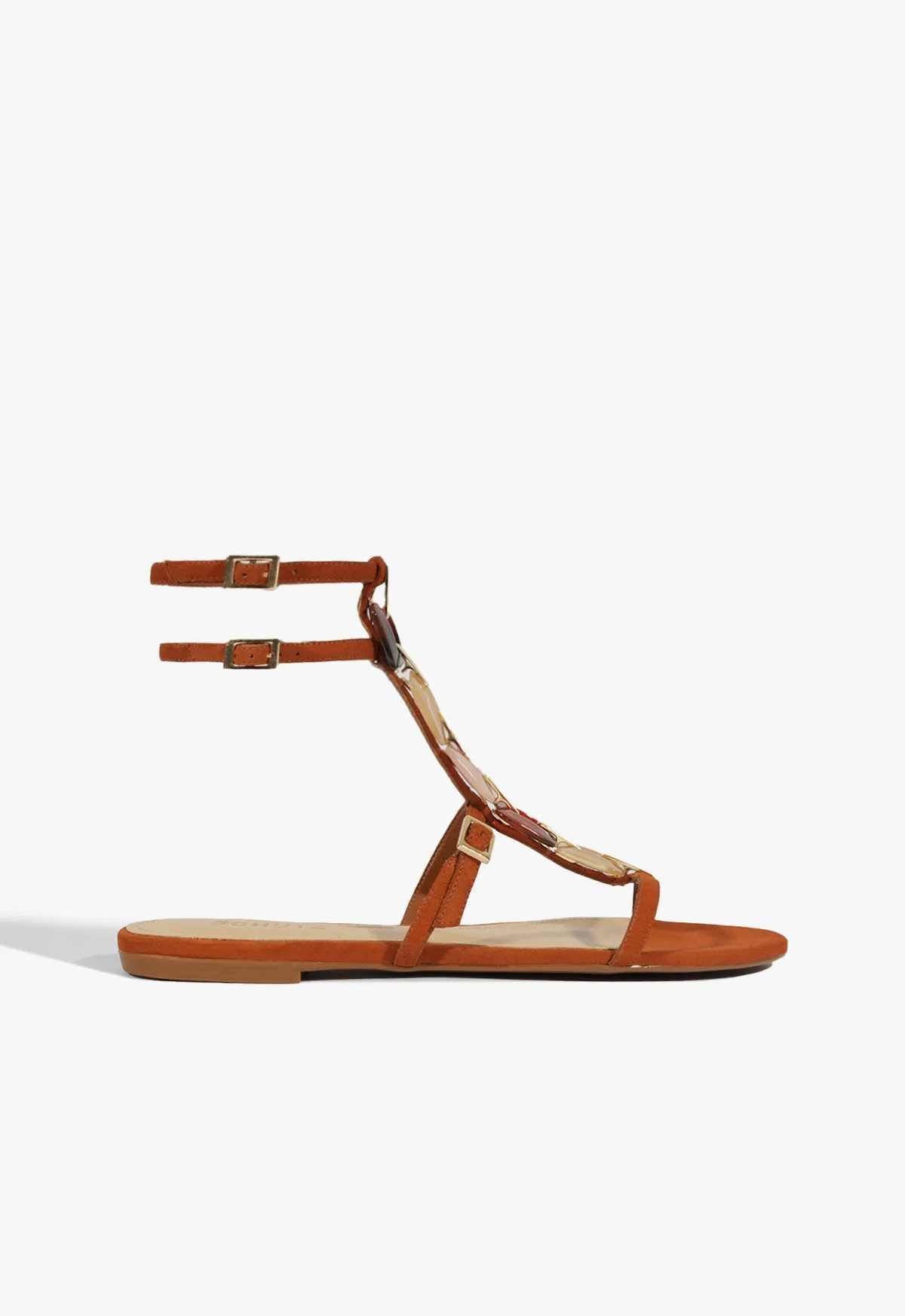 Inspired By Rhythm Understated Utility Cassandra Brown Suede Flat Sandal