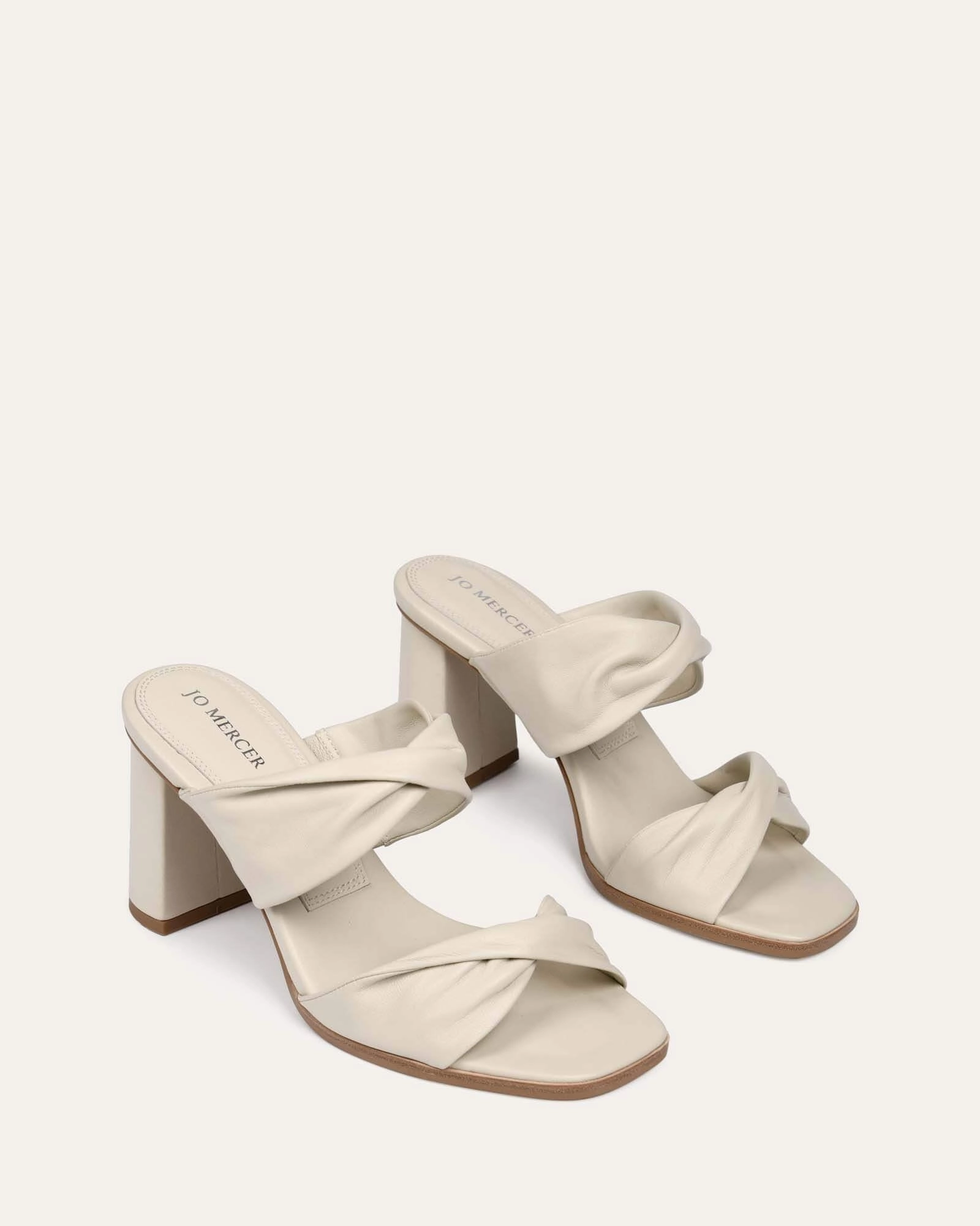 Streamlined Fit Tone-Driven Caylie High Heel Sandals Bone Leather