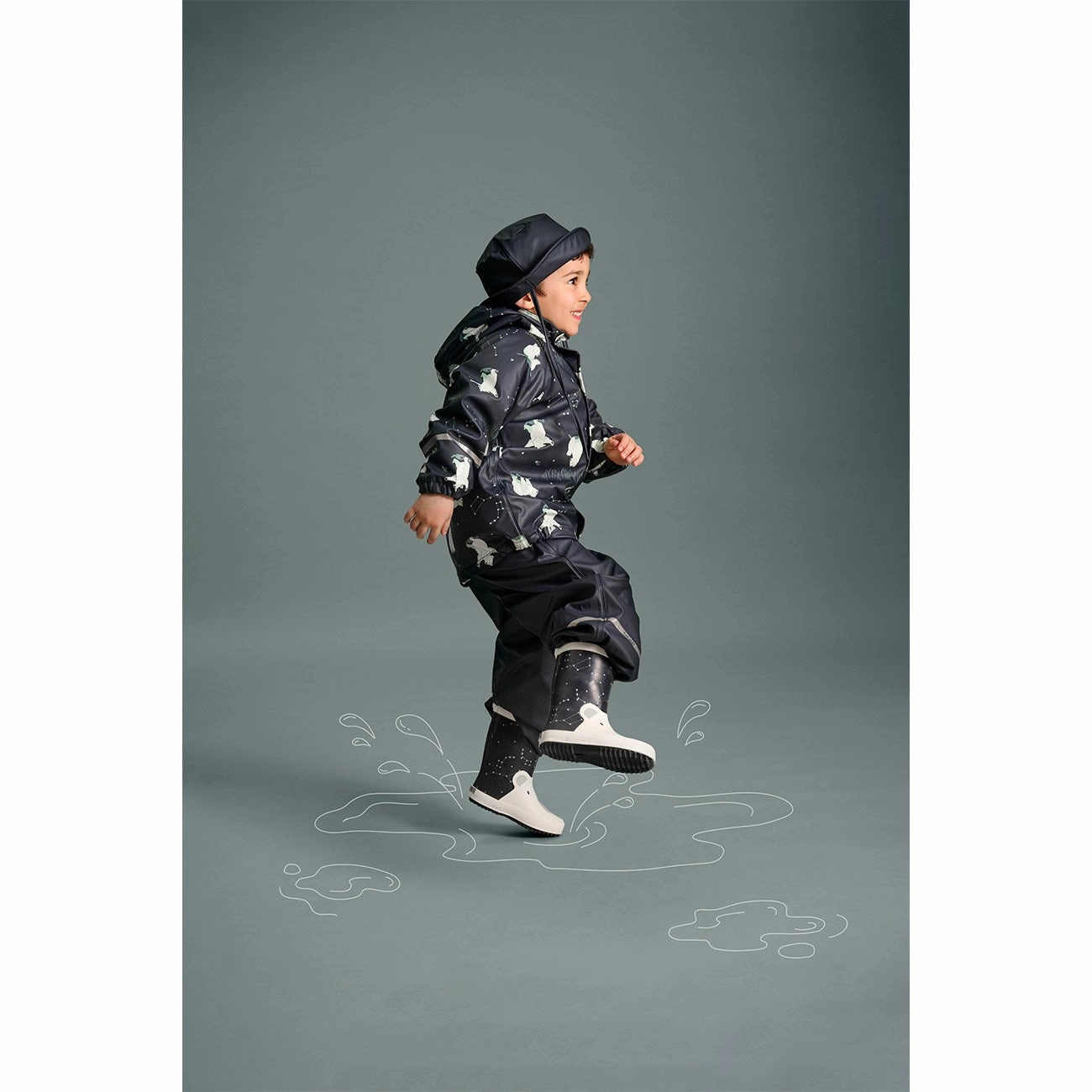 Redefining Casual Clean Citywear Celavi Navy Wellington Boots - Bear