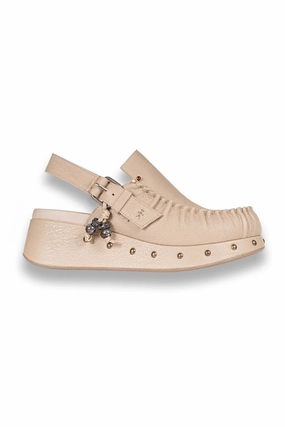Chanel Leather Wedge Loafer Shoe In Sabbia Minimal Movement Season-Free Style