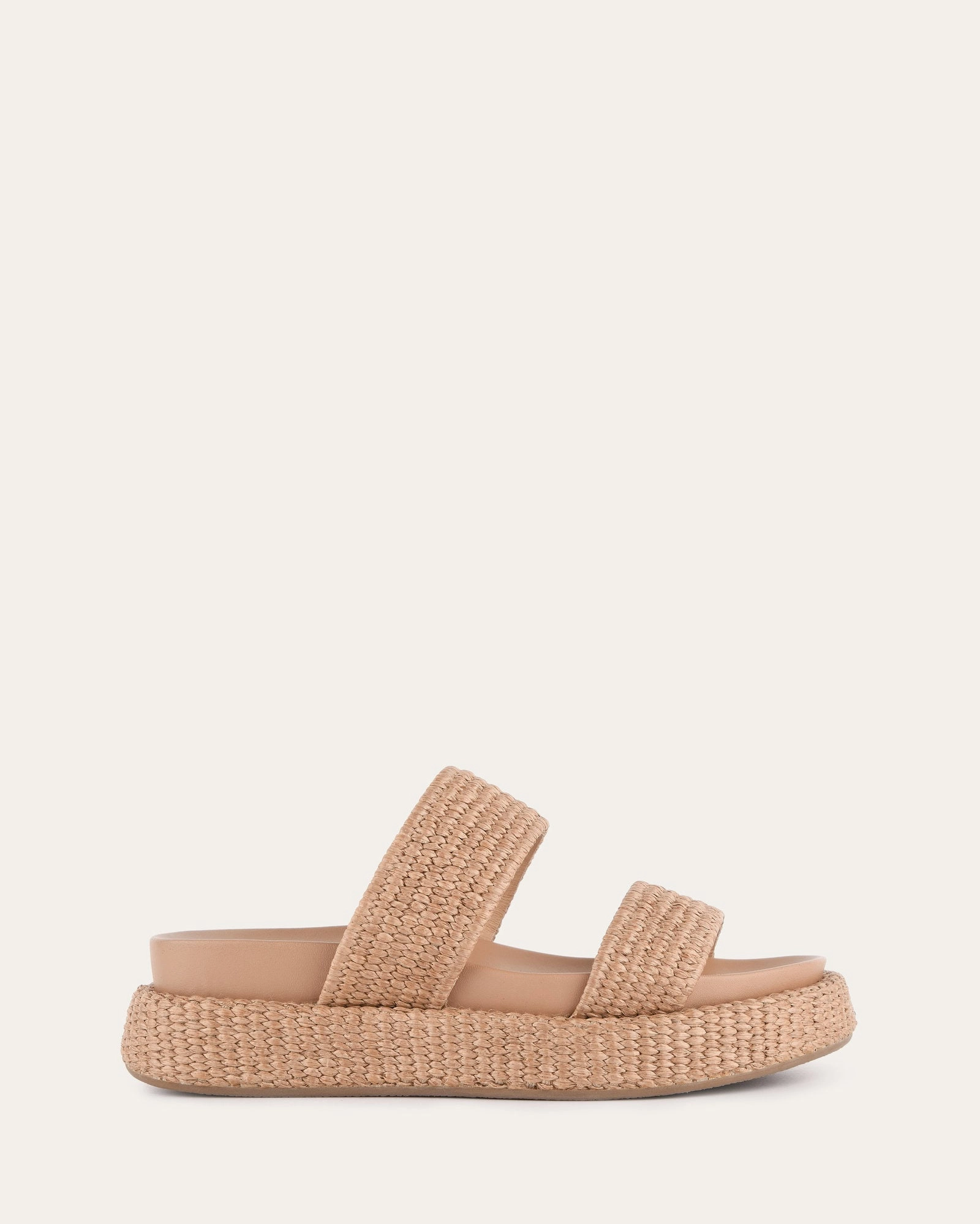 Crafted In Flow Marco Flat Sandals Tan Raffia