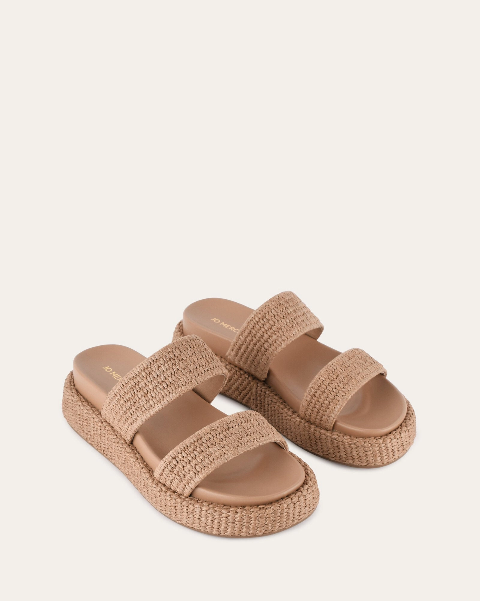 Designed To Shift Precision Layers Marco Flat Sandals Tan Raffia