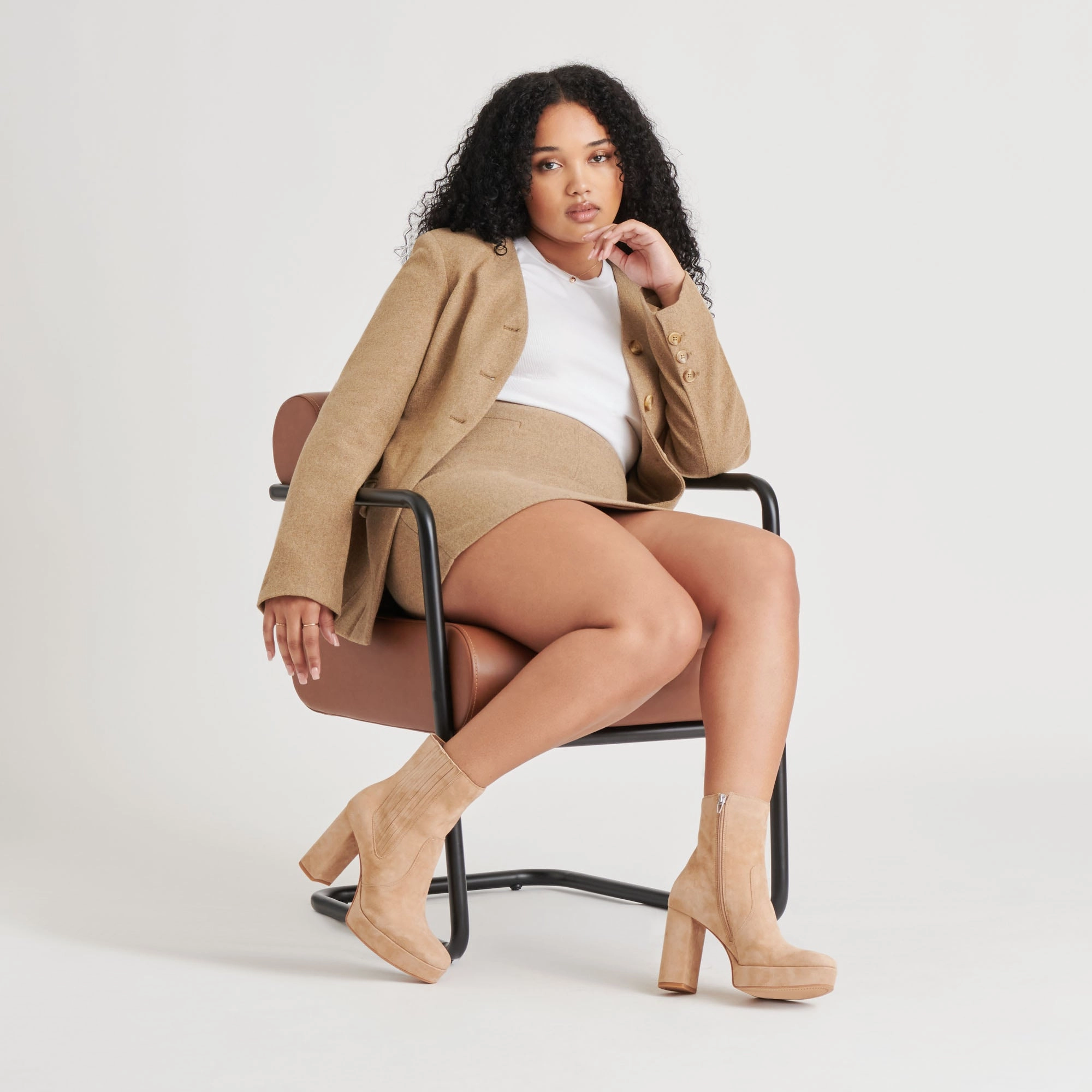 Style Built In Everyday Ease Cinny Boots Camel Suede