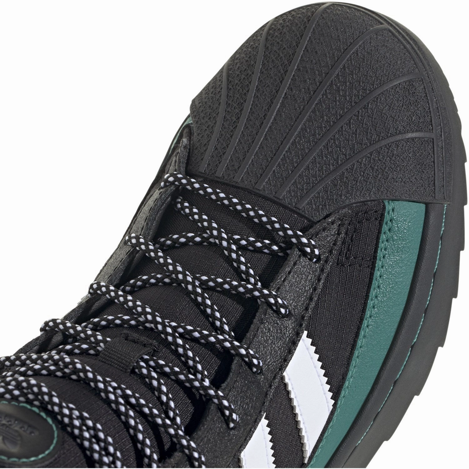 Adidas Originals Core Black/White/Active Green Superstar Winter Trek J Boots Freedom Fitted Essence Wear