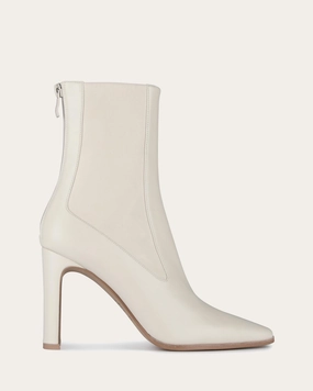 June High Ankle Boots Off White Leather Bold Looks Simplify Style