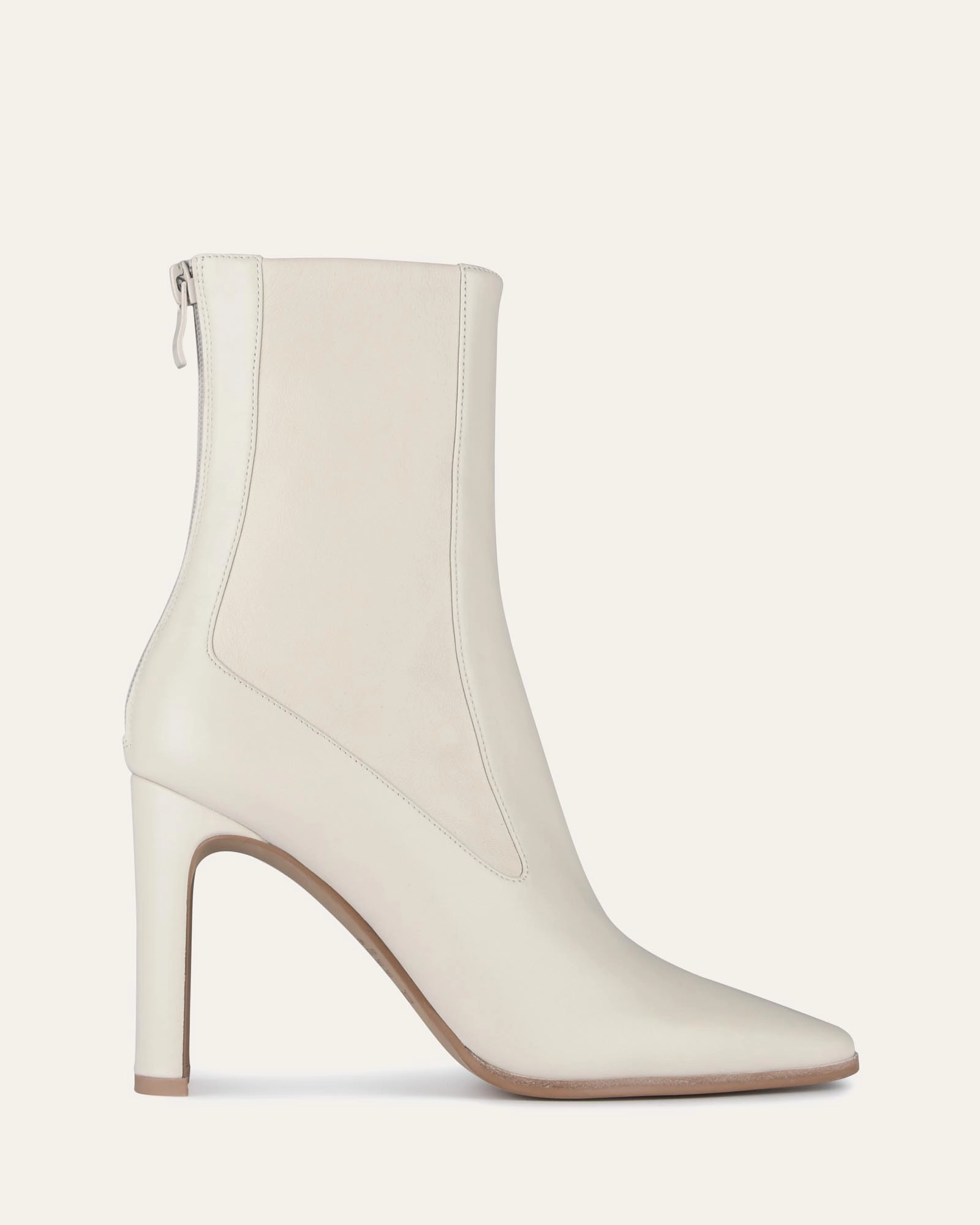 June High Ankle Boots Off White Leather Bold Looks Simplify Style