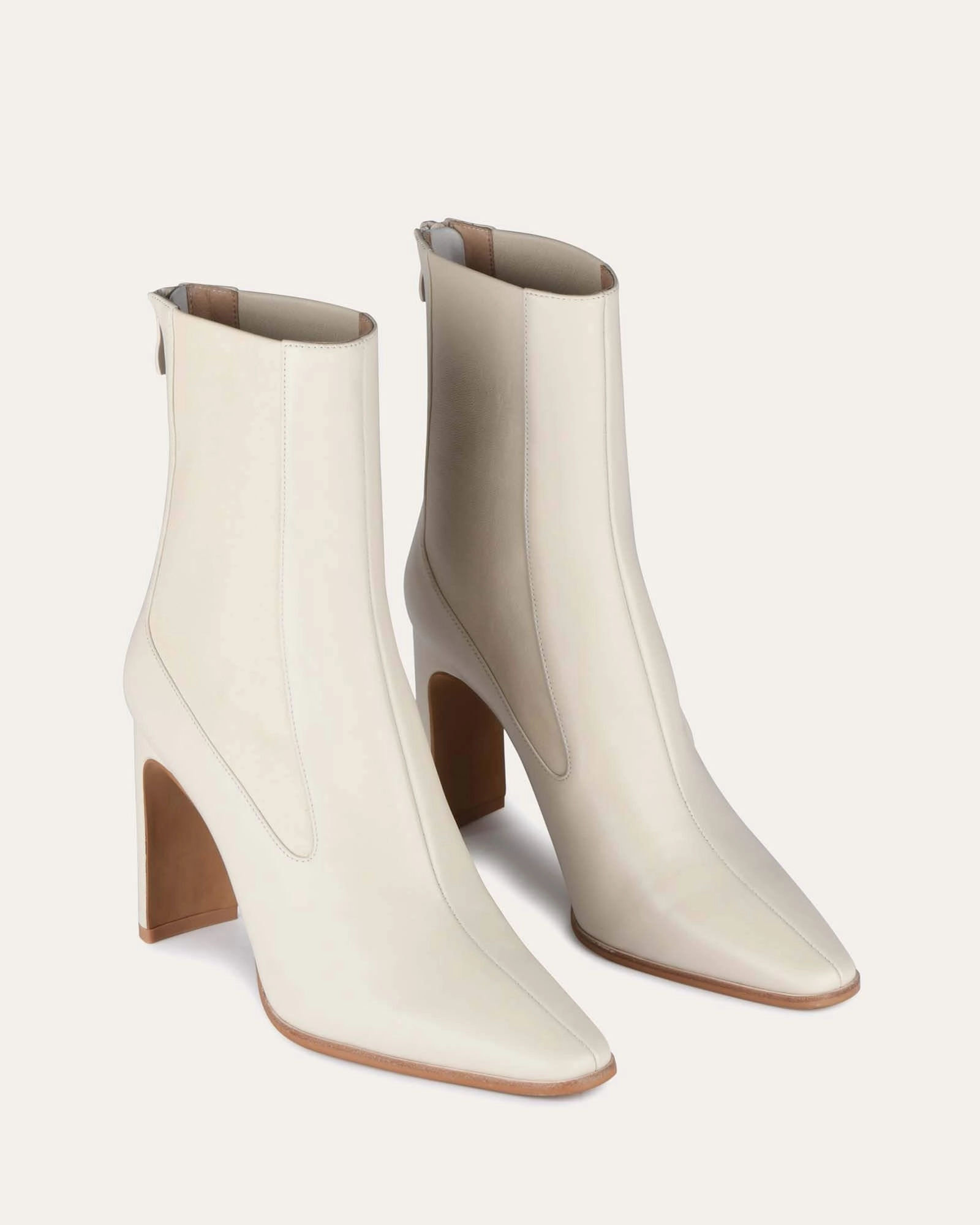 June High Ankle Boots Off White Leather Flow With Confidence Calm In Motion