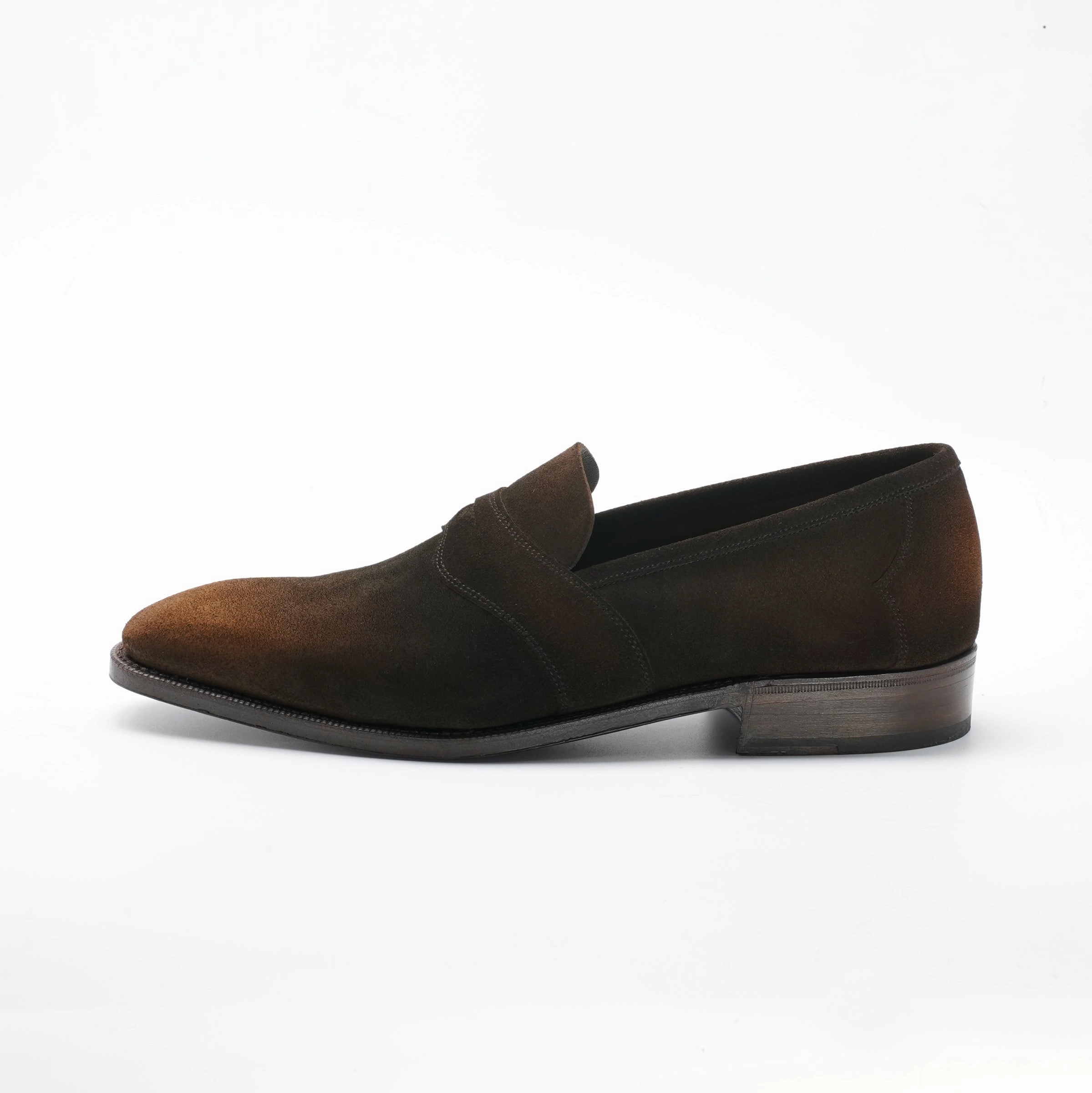 Ease-Ready Expressive Minimal Charlie Unlined Penny Loafer Mto - Burnt Umber Patina
