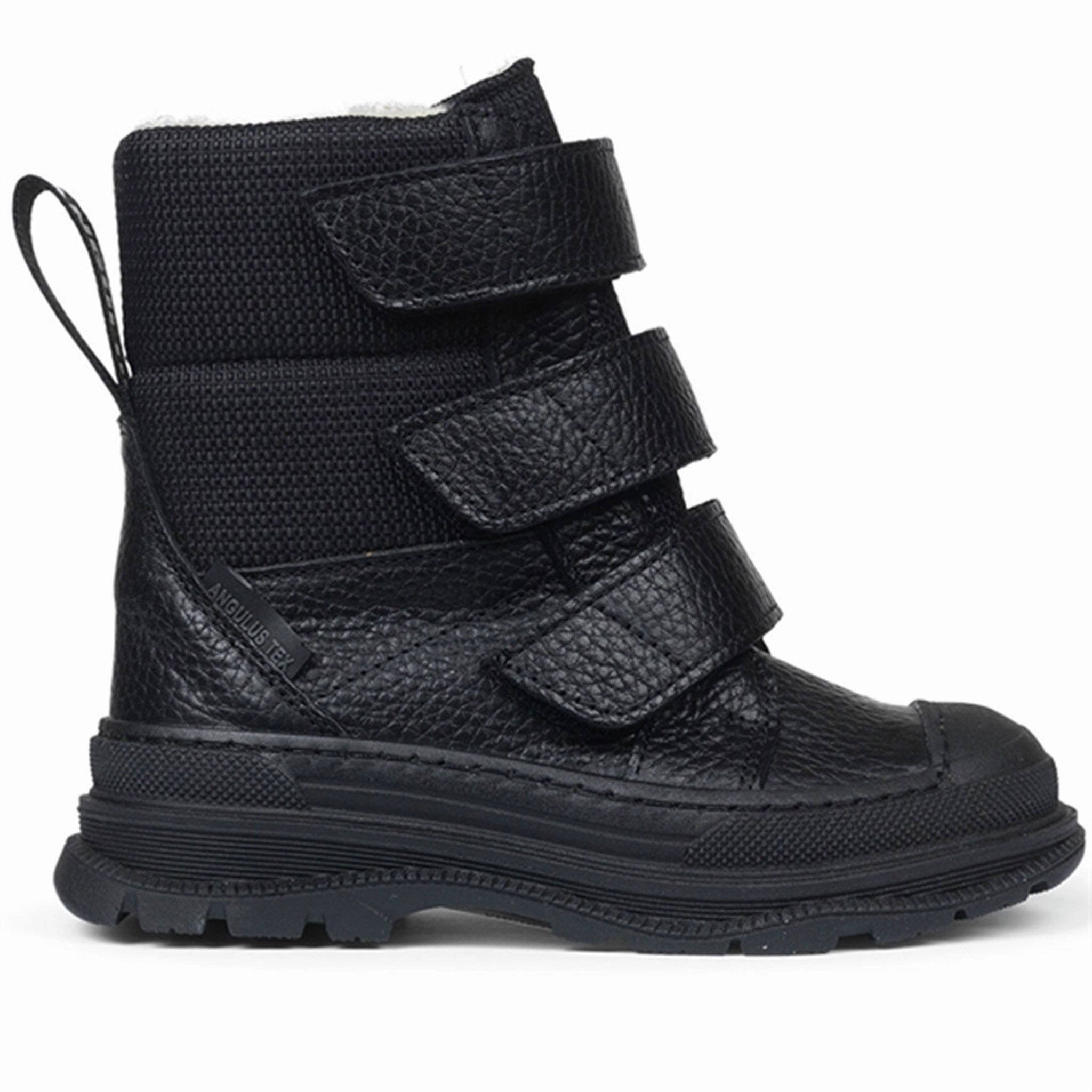 Angulus Tex-Boots W Velcro And Wool Lining Black Subtle Style Gear Streamline-Ready