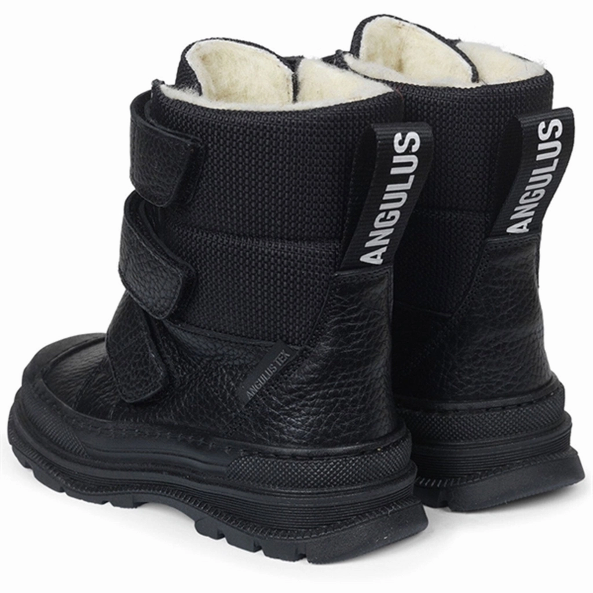 Angulus Tex-Boots W Velcro And Wool Lining Black City Uniform Day-To-Night Fit