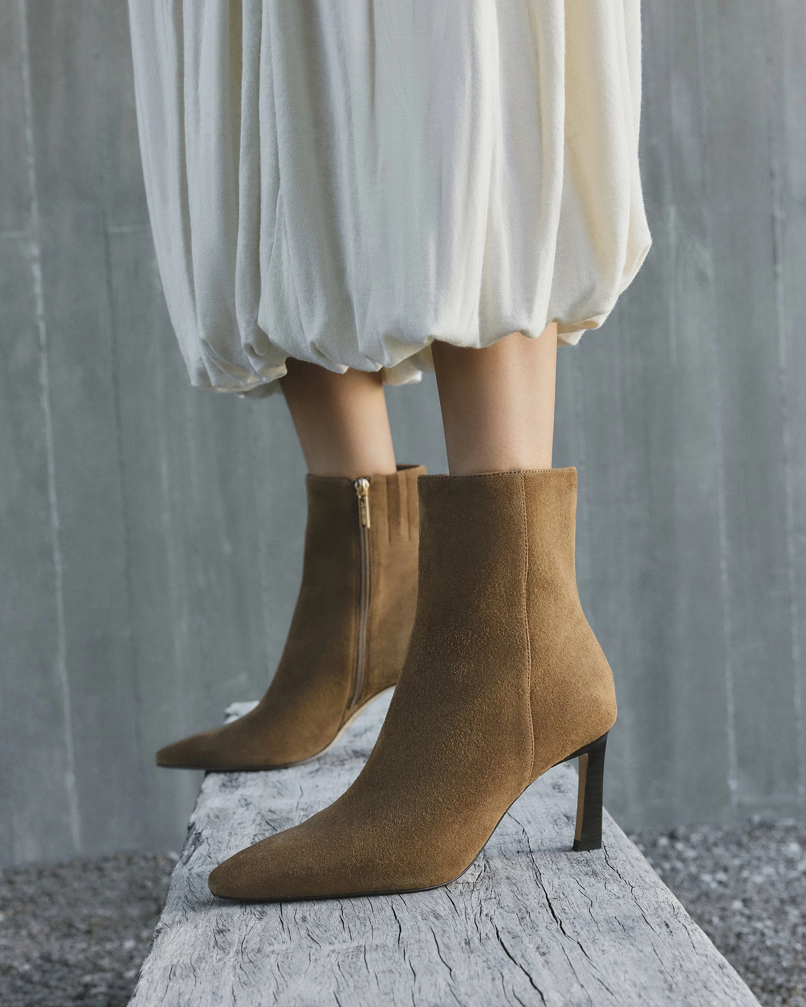 Future-Ready Fit Wear The Moment Nessie Mid Ankle Boots Biscuit Suede
