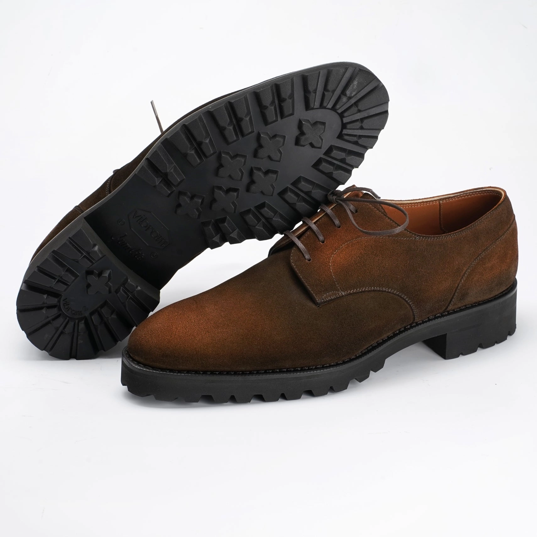 Derby Simple Shoe Mto - Espresso Patina On Suede Streamlined Mobility