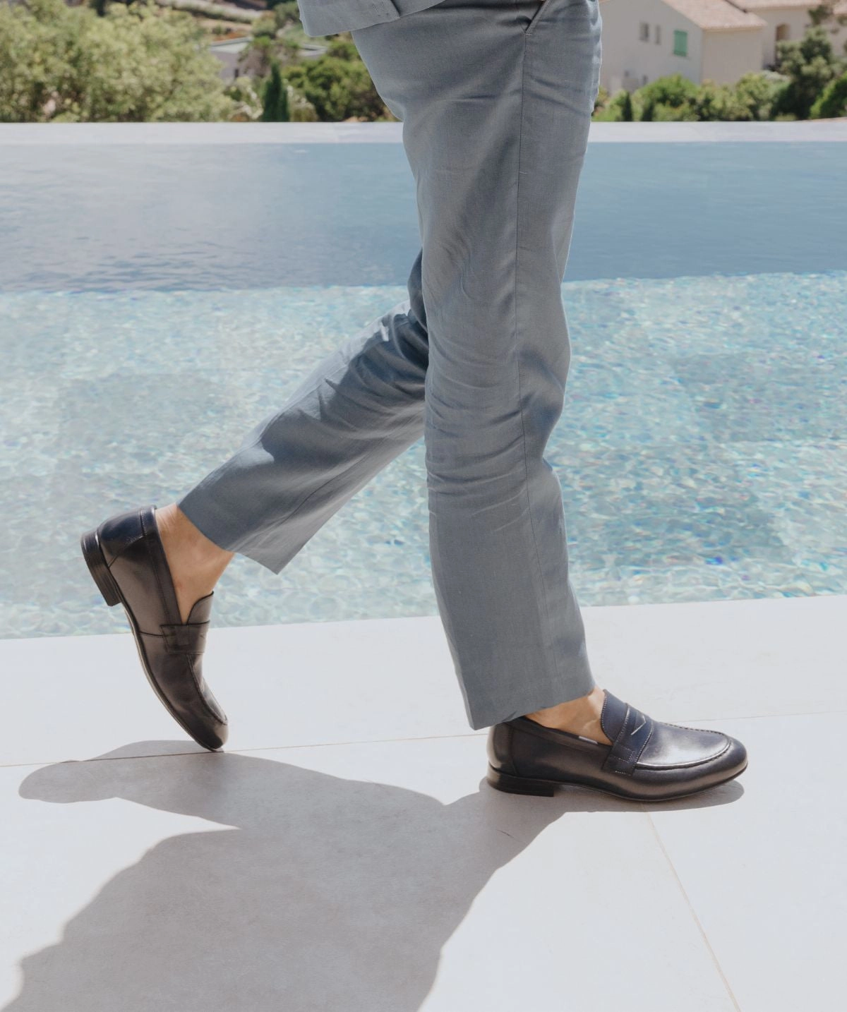 Streamlined Edge Sleek Citywear Clayton Blue Patina Moccasin
