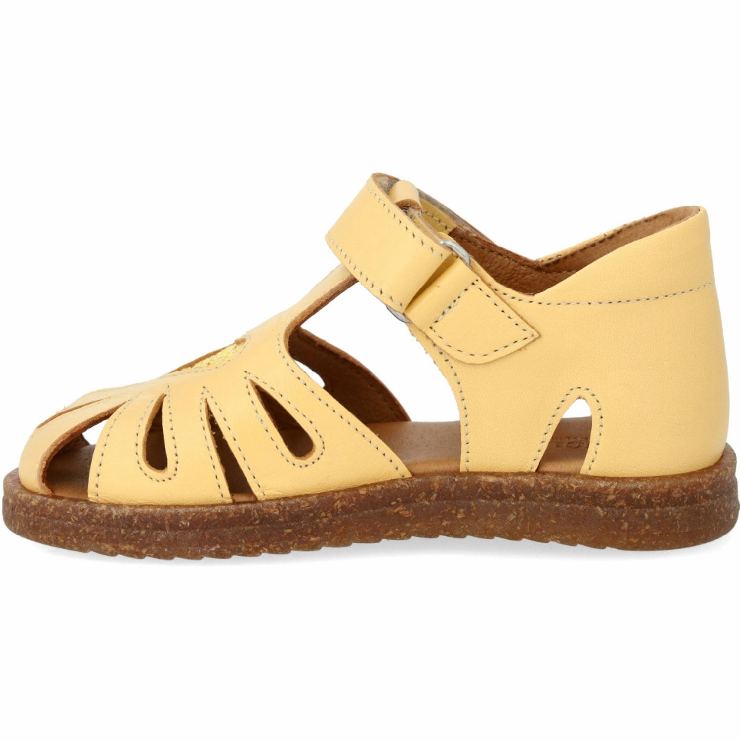 Angulus Mellow Yellow/Pineapple Glitter Leather Heart Sandal With Sparkling Glitter Heart Cool Motion