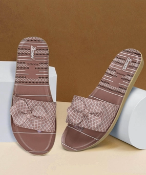 Move Clean Paragon Puk7025L Womens Pink-Grey Sliders With Cushioned Sole For Everyday Use