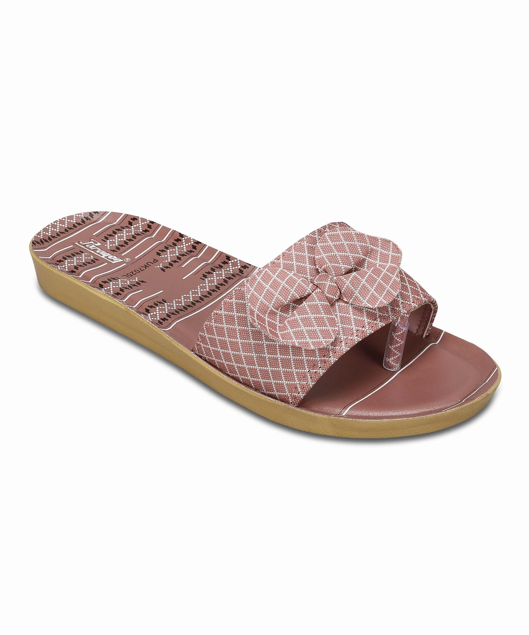 Forward-Looking Fit Paragon Puk7025L Womens Pink-Grey Sliders With Cushioned Sole For Everyday Use