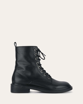 Precision Style Essentials On Point Darwin Flat Ankle Boots Black Leather
