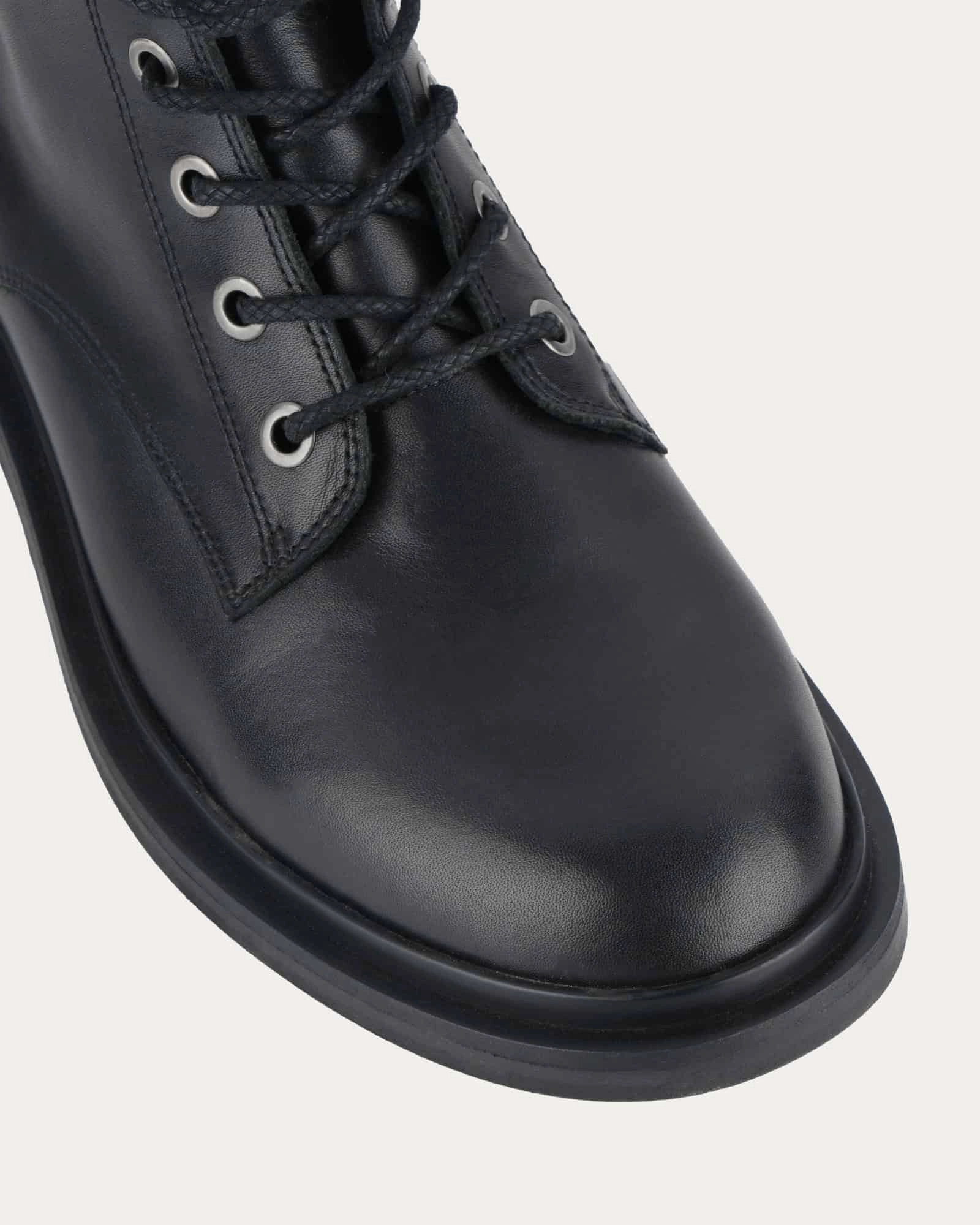 Darwin Flat Ankle Boots Black Leather Rhythm Of Life