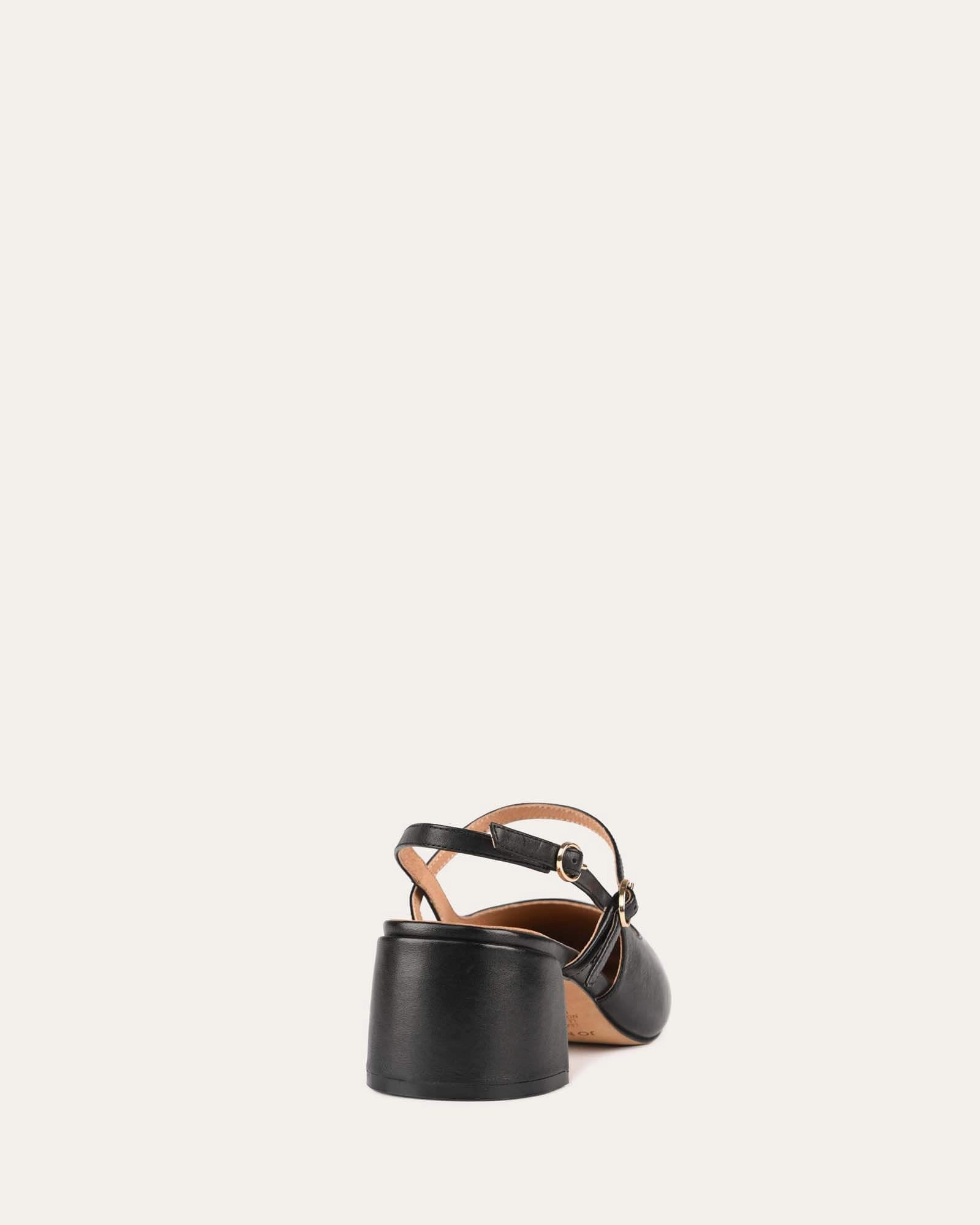 Jenna Low Heels Black Leather Streamlined By Design
