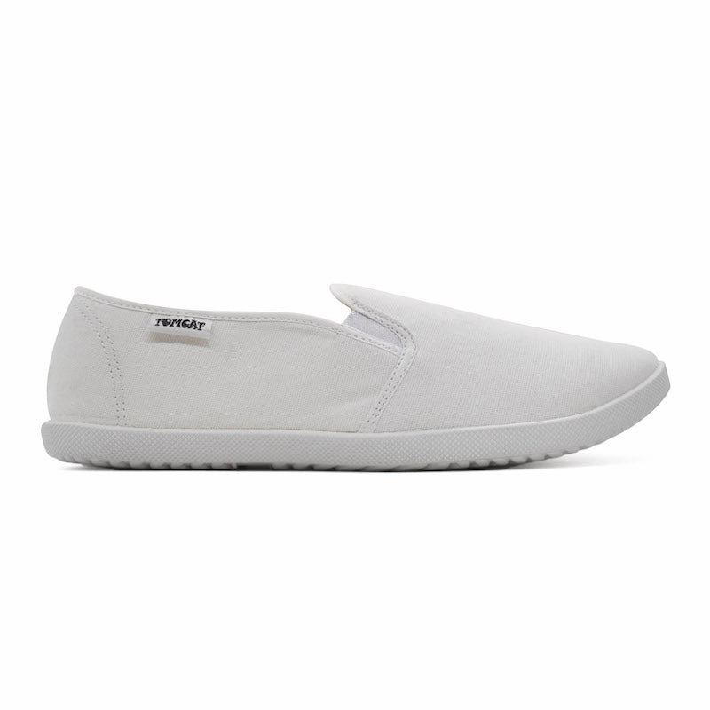 Emmy Salama Canvas Shoes - White Subtle Signature Streamlined Edge