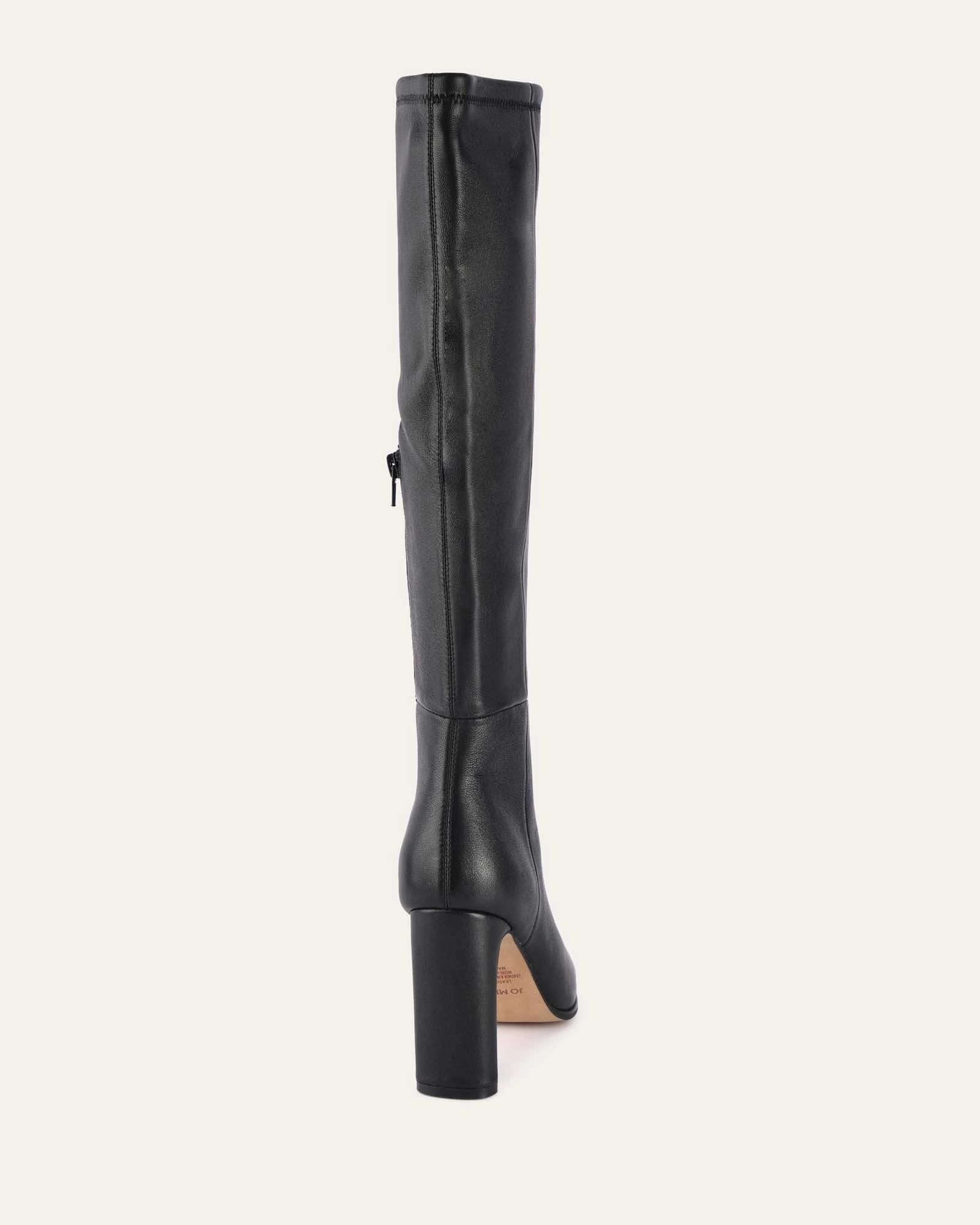 Jolene Knee Boots Black Leather Dynamic Essentials Future Utility