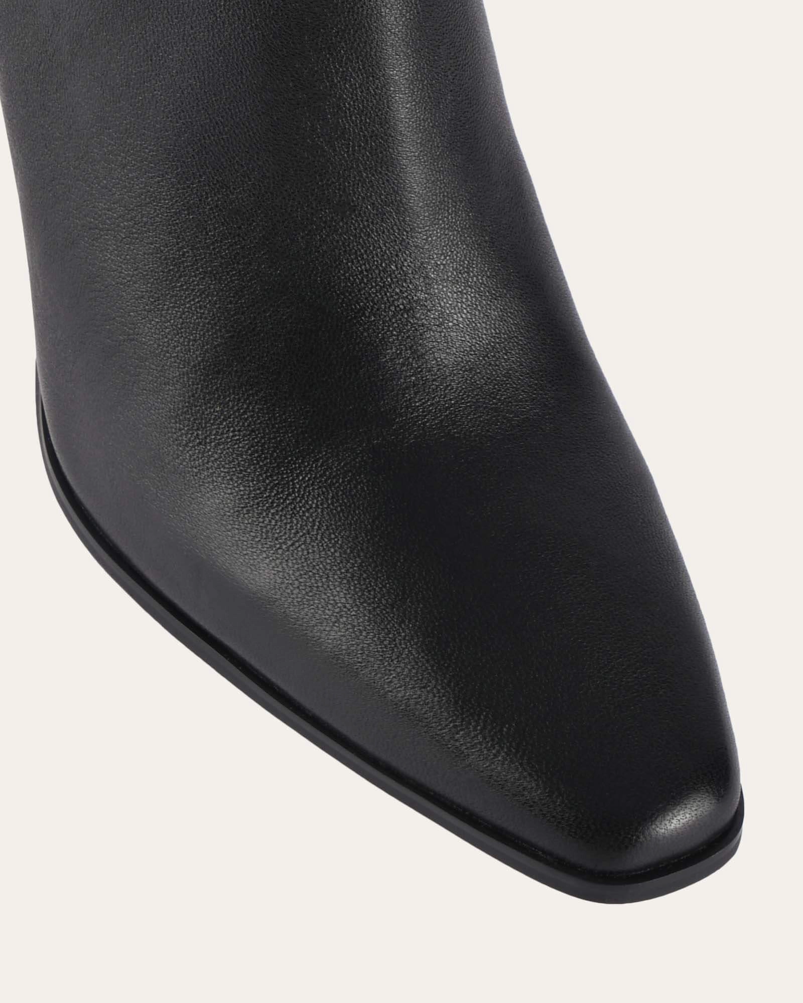 Jolene Knee Boots Black Leather Engineered Fit