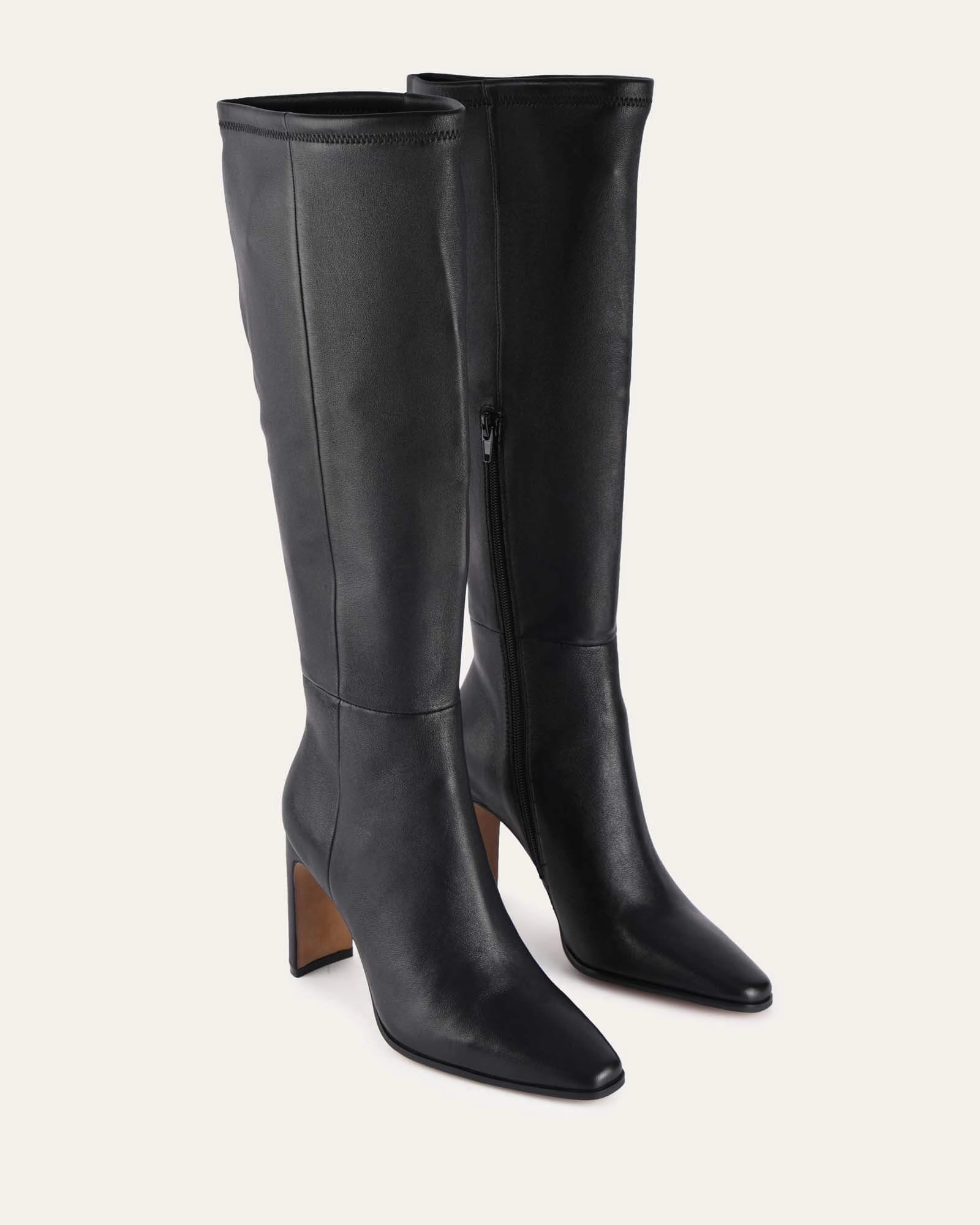 Pure Look Jolene Knee Boots Black Leather