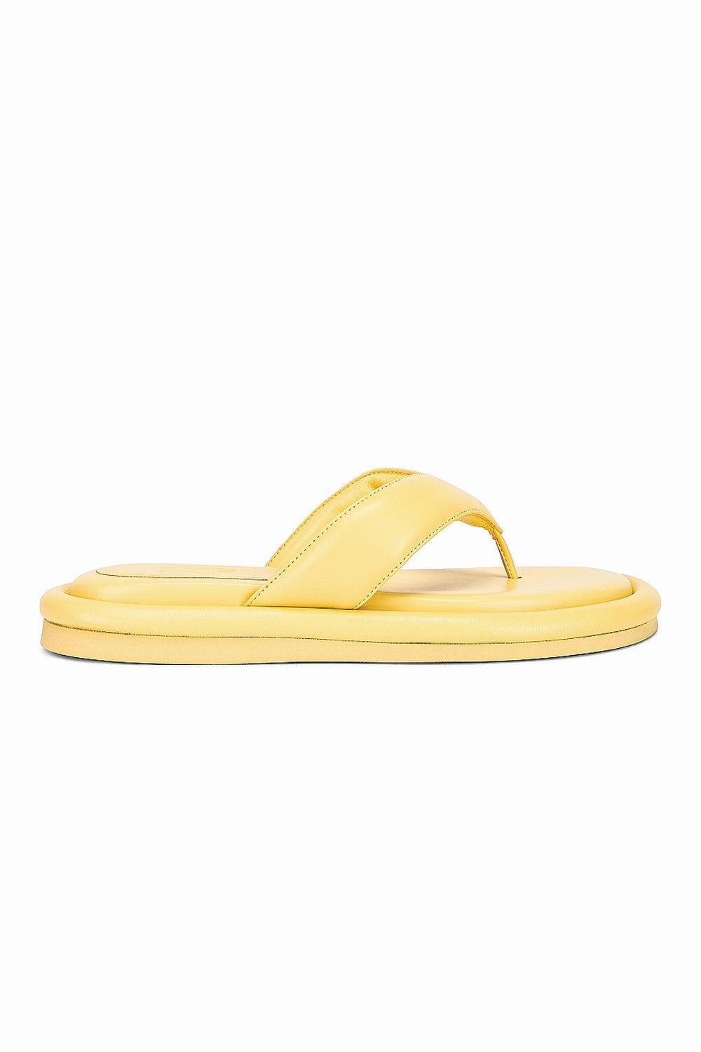 Style Without Noise Gia 5 Leather Thong Sandal In Butter Yellow
